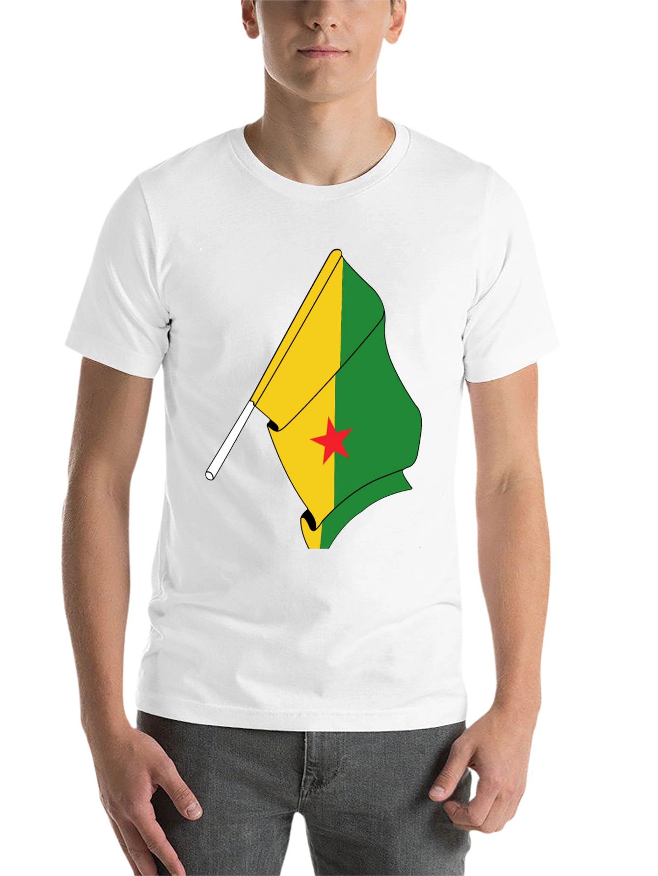 Black French Guiana Flag T-Shirt - Black view 14