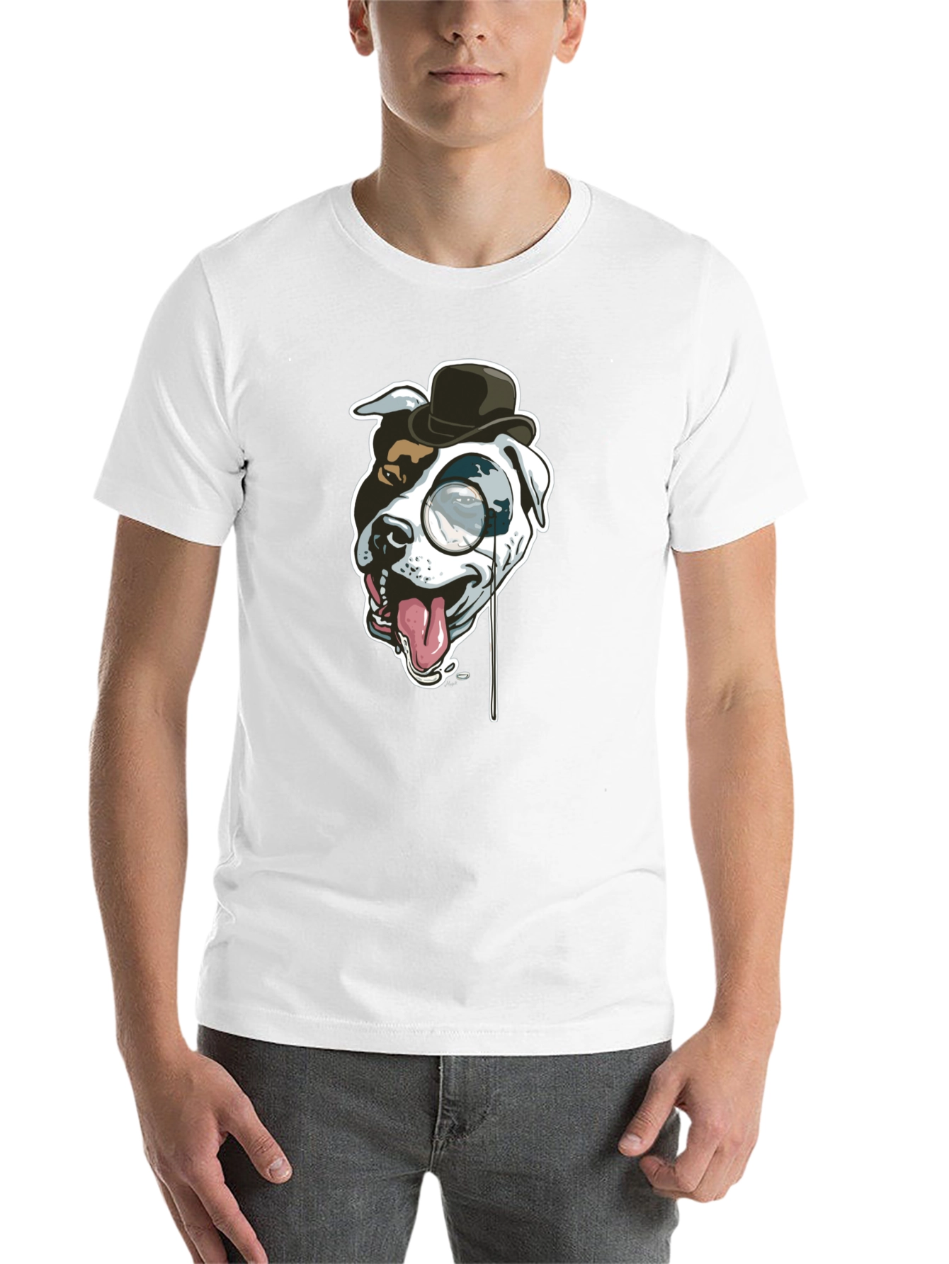 Black Dog with Monocle Graphic Tee view 14
