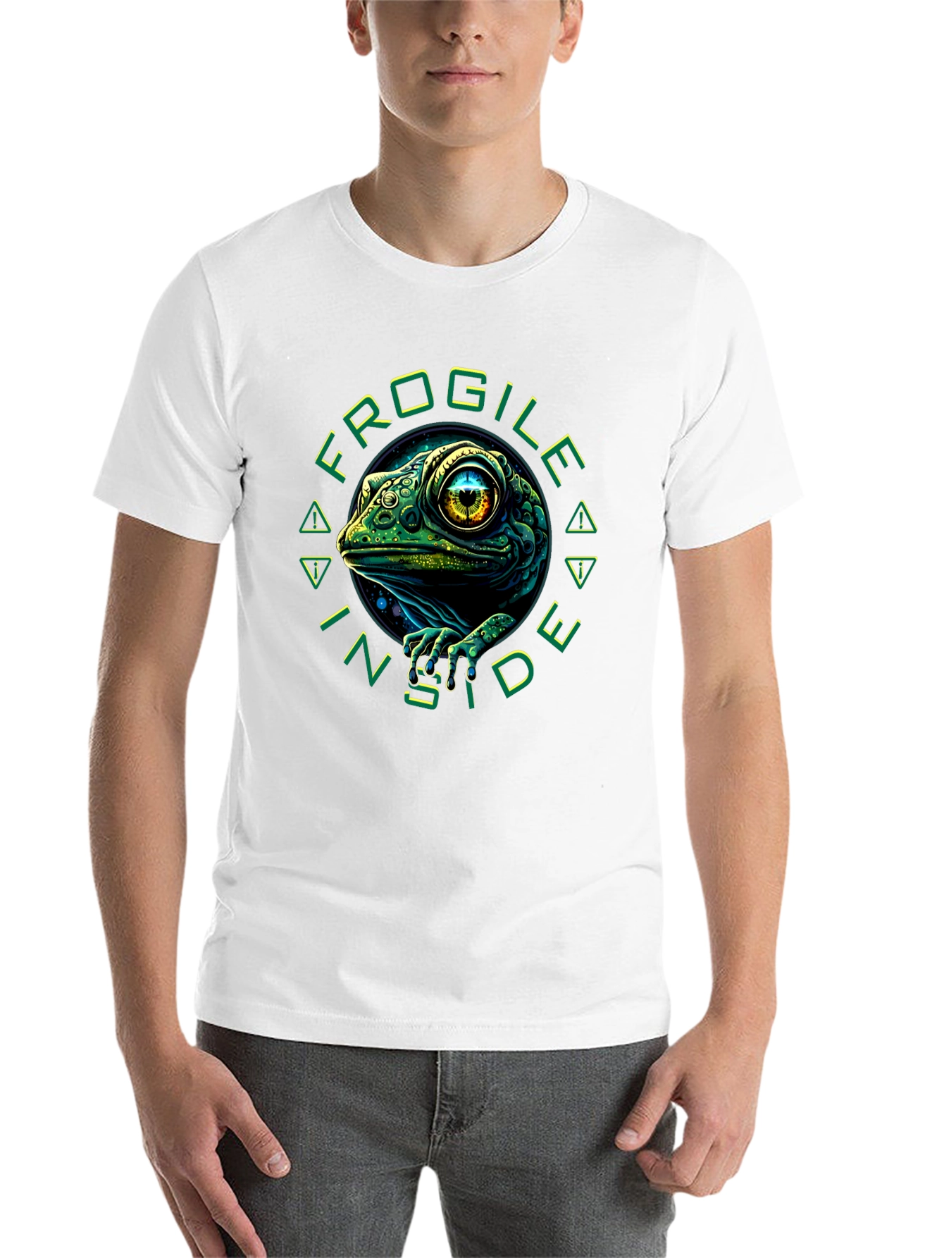 Black FROGile Inside T-Shirt - Unique Graphic Tee view 14