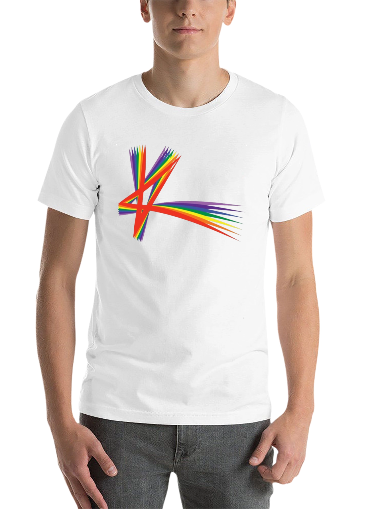 Black Rainbow Starburst Graphic T-Shirt view 14
