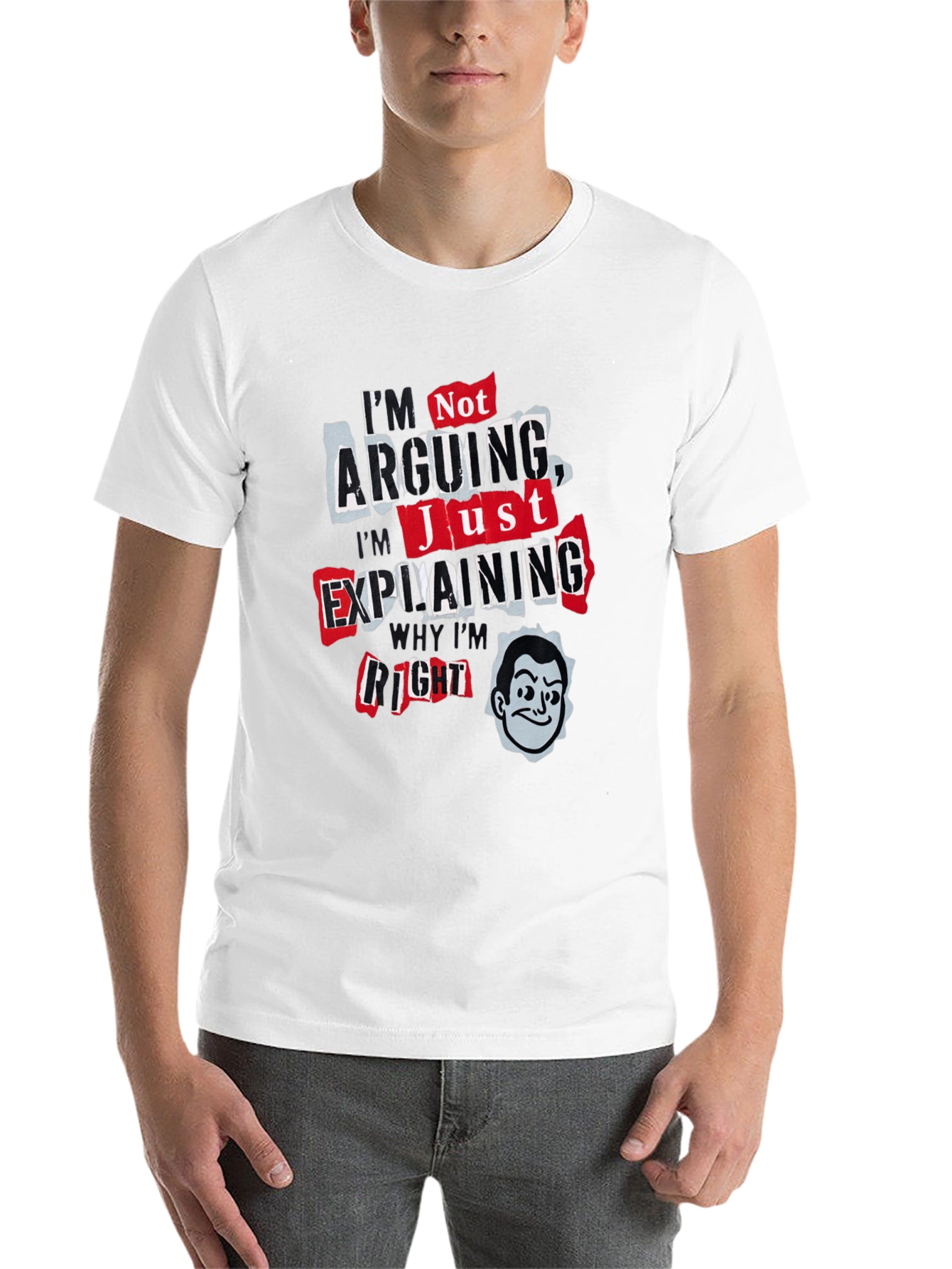Black Funny Arguing vs Explaining Men's Black T-Shirt view 14