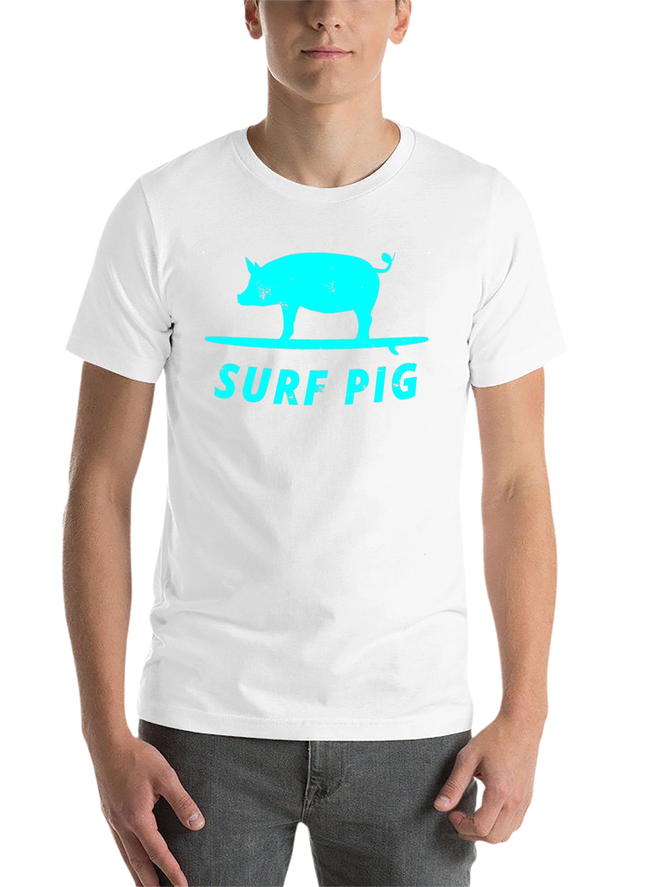 Black Surf Pig Graphic T-Shirt - Cool & Unique Design view 14