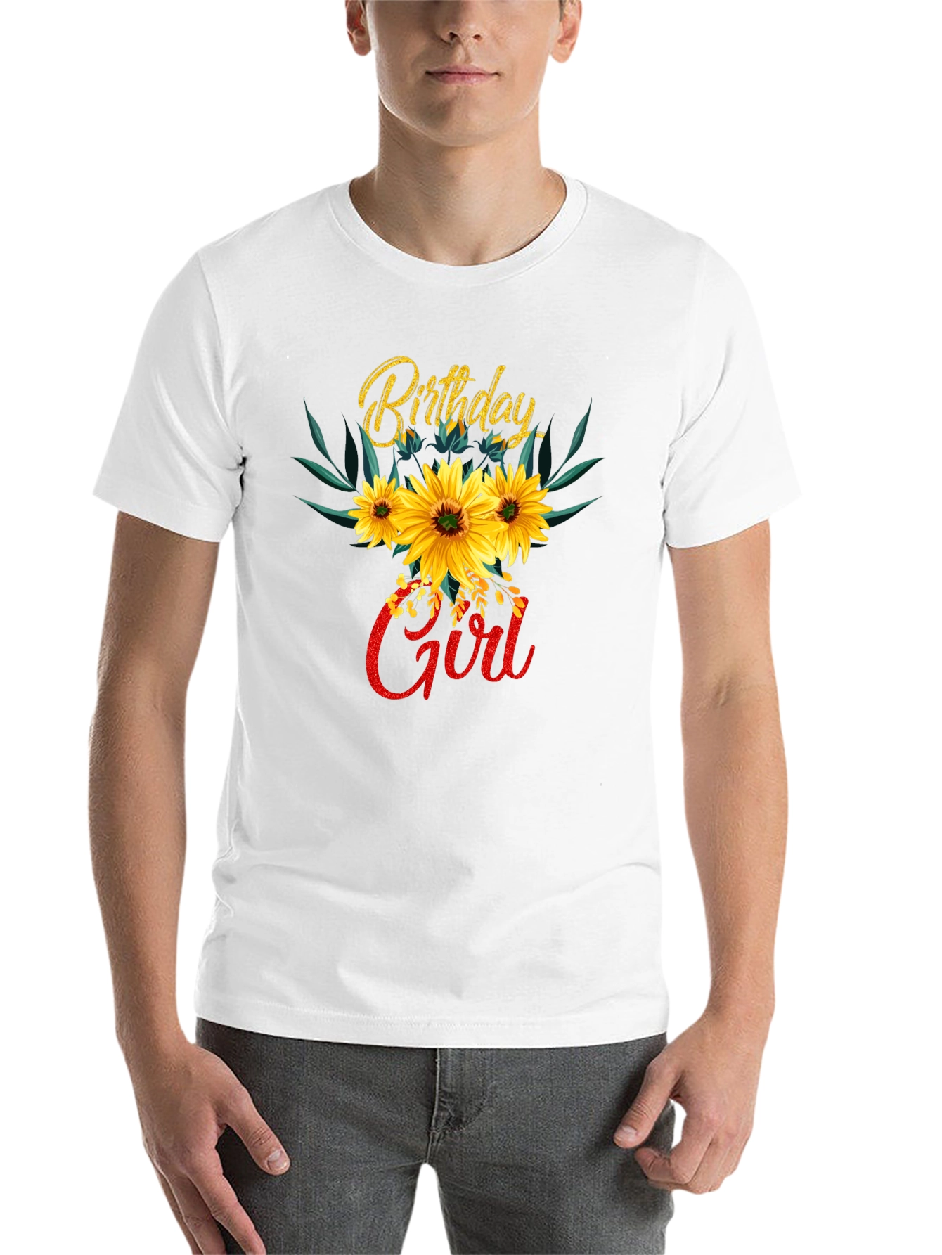 Black Birthday Girl Sunflower T-Shirt view 14