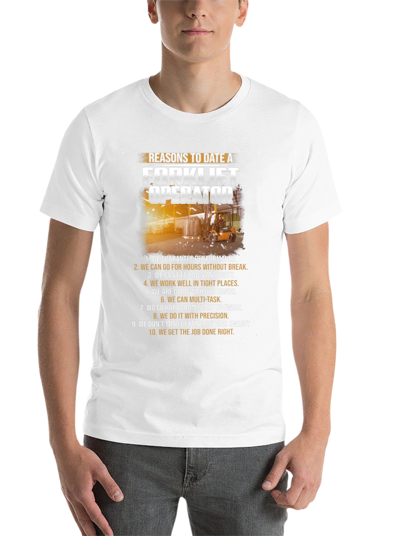 Black Reasons to Date a Forklift Operator T-Shirt view 14
