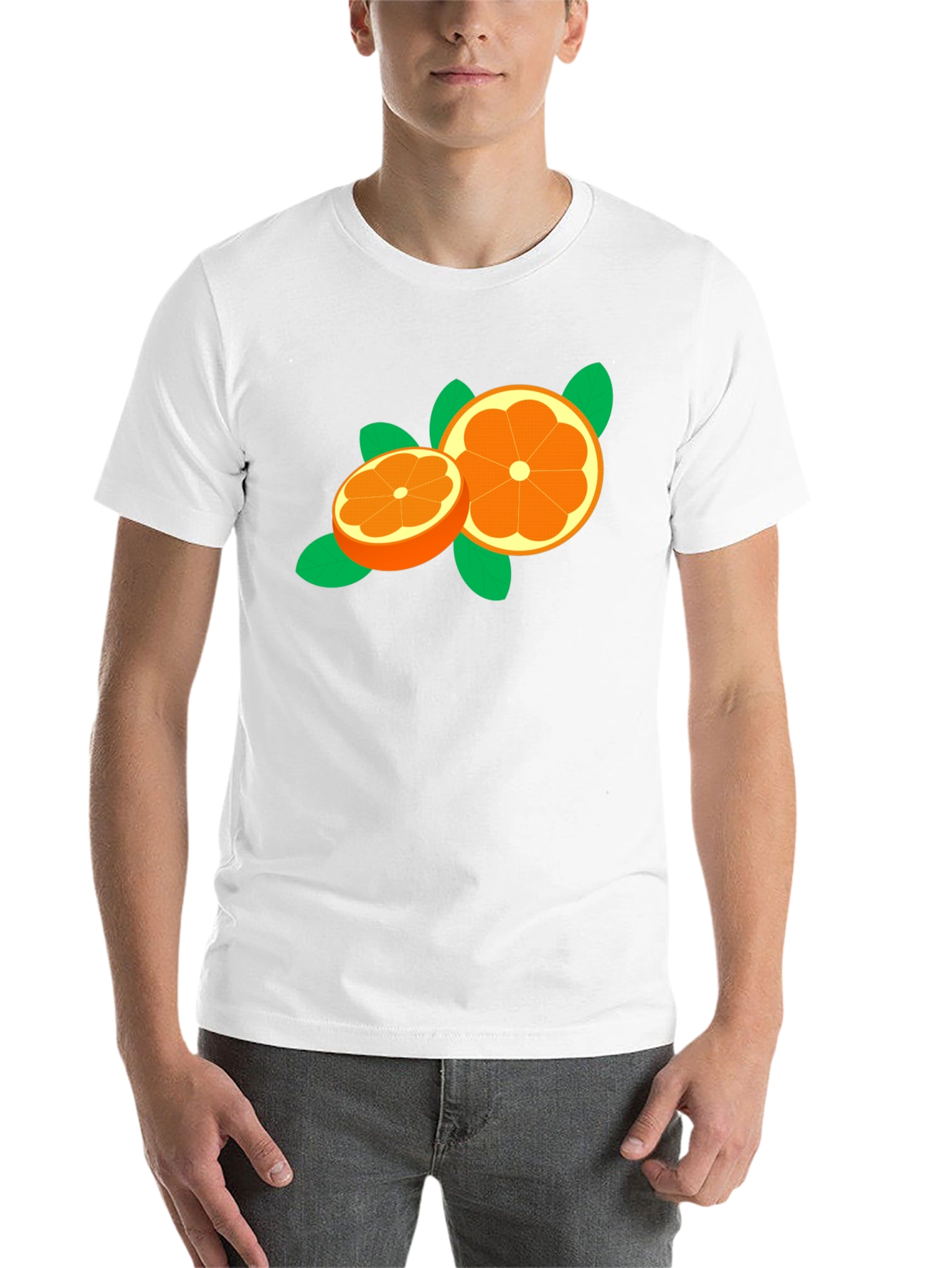 Black Orange Slice Graphic Tee - Trendy Fruit Design view 14