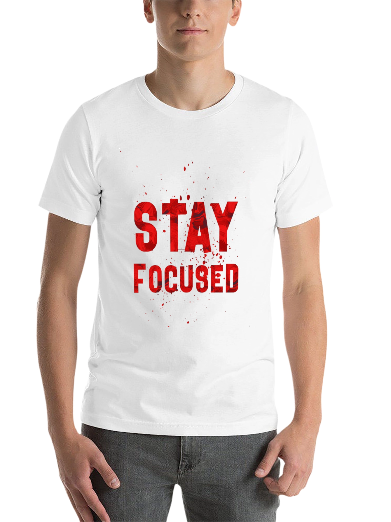 Black Stay Focused Graphic T-Shirt view 14