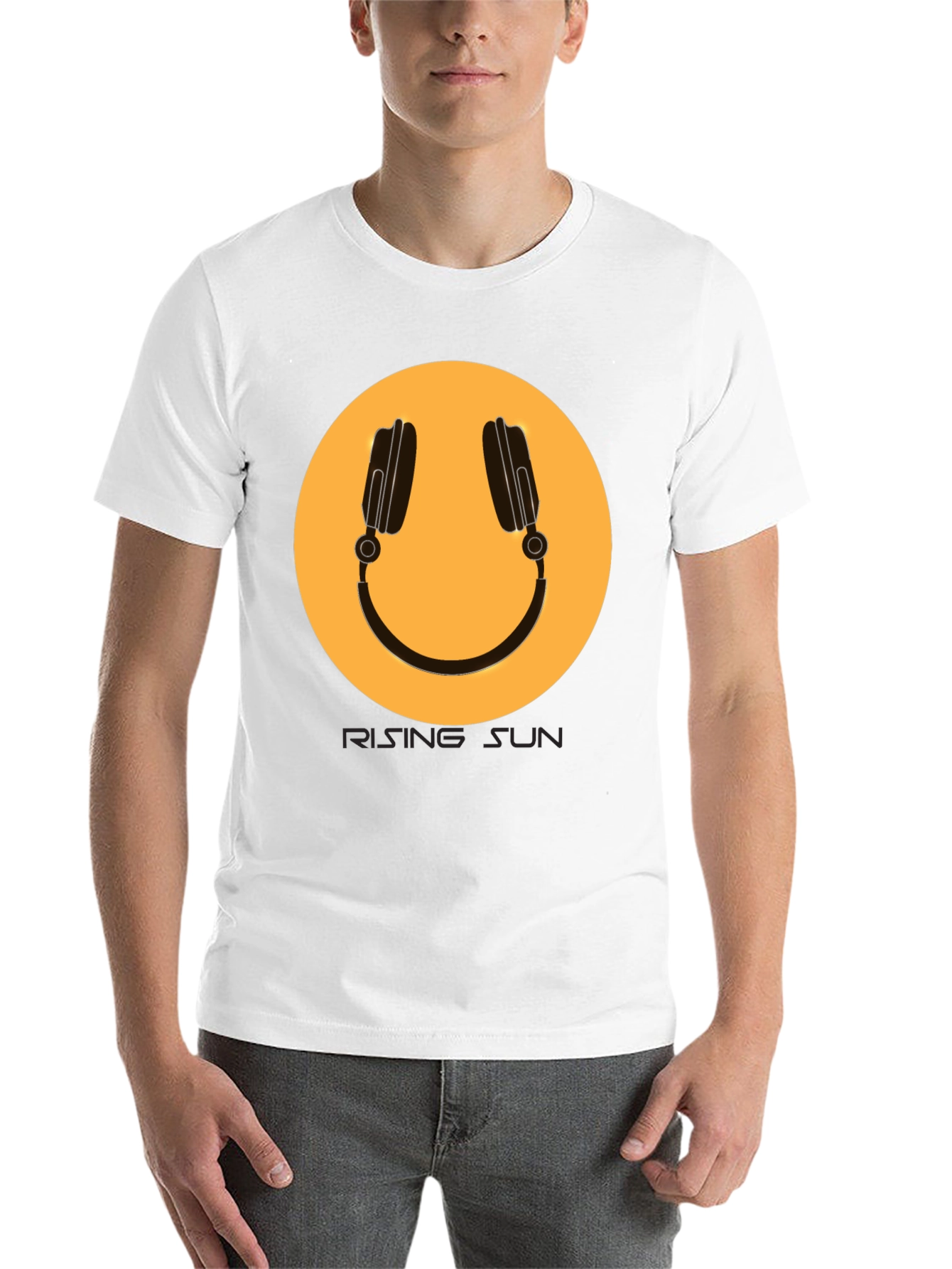Black Headphone Graphic Tee - Rising Sun Style view 14