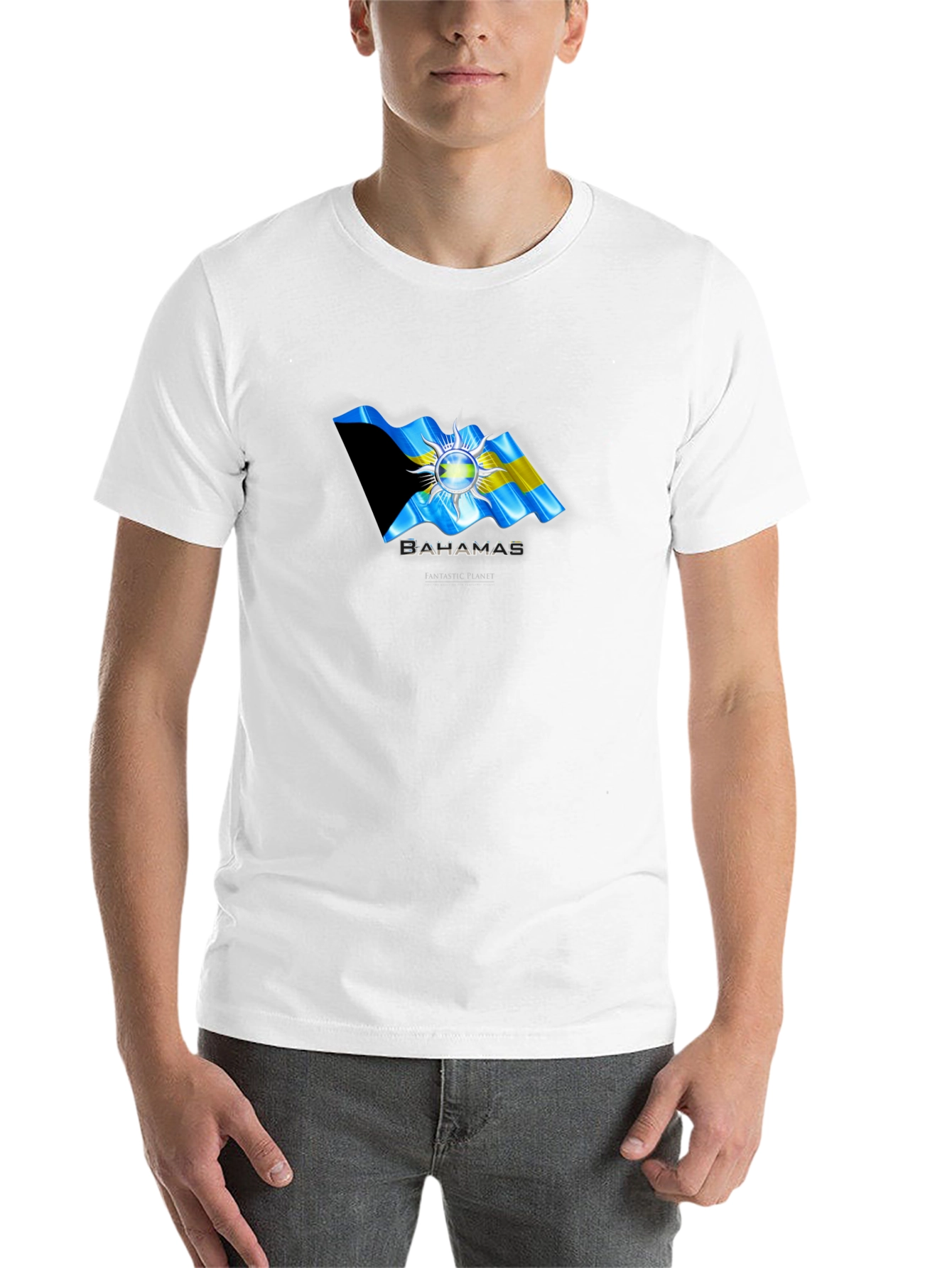 Black Bahamas Flag Graphic T-Shirt | Stylish Island Pride view 14
