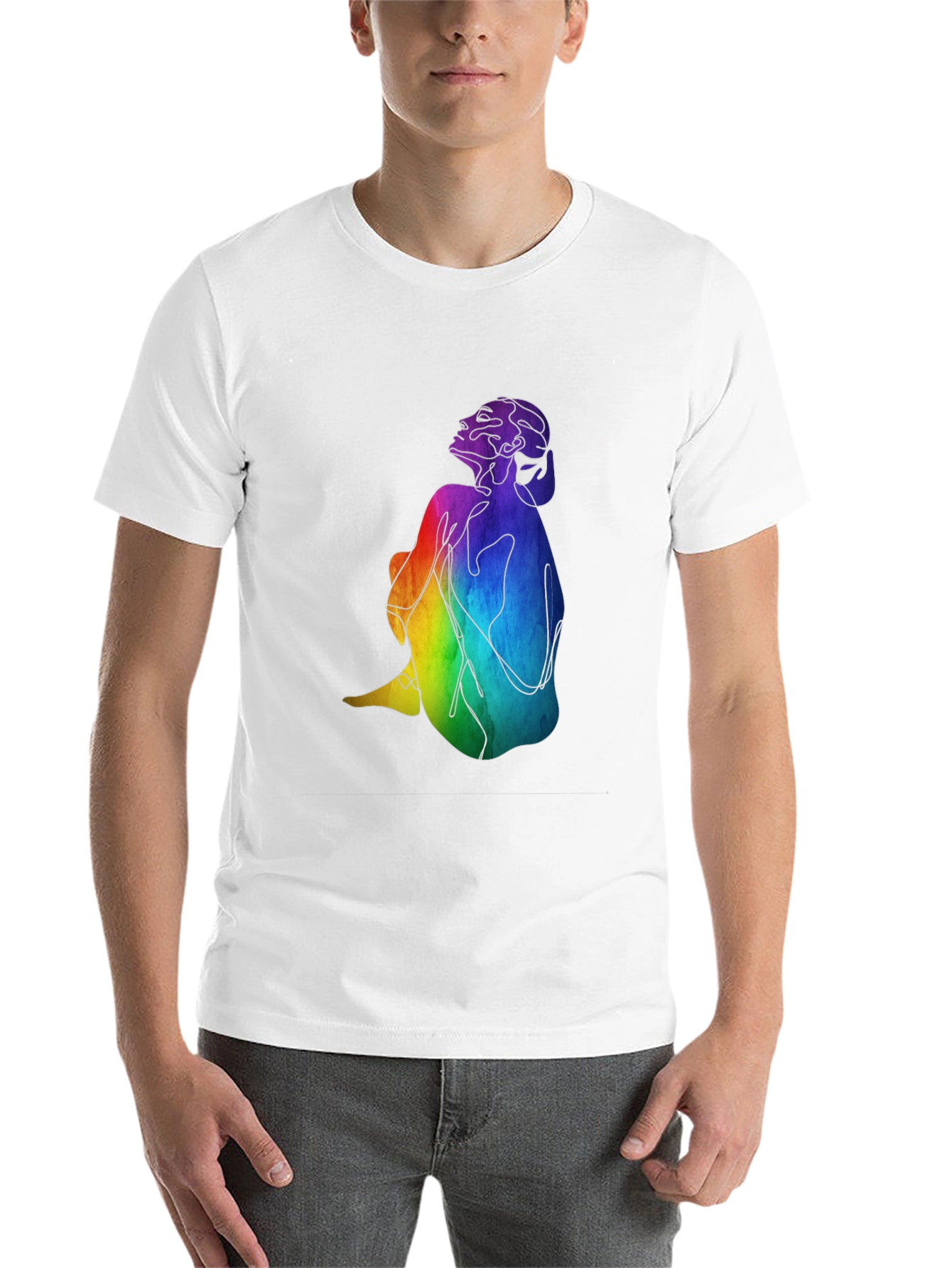 Black Rainbow Woman Graphic Black T-Shirt view 14