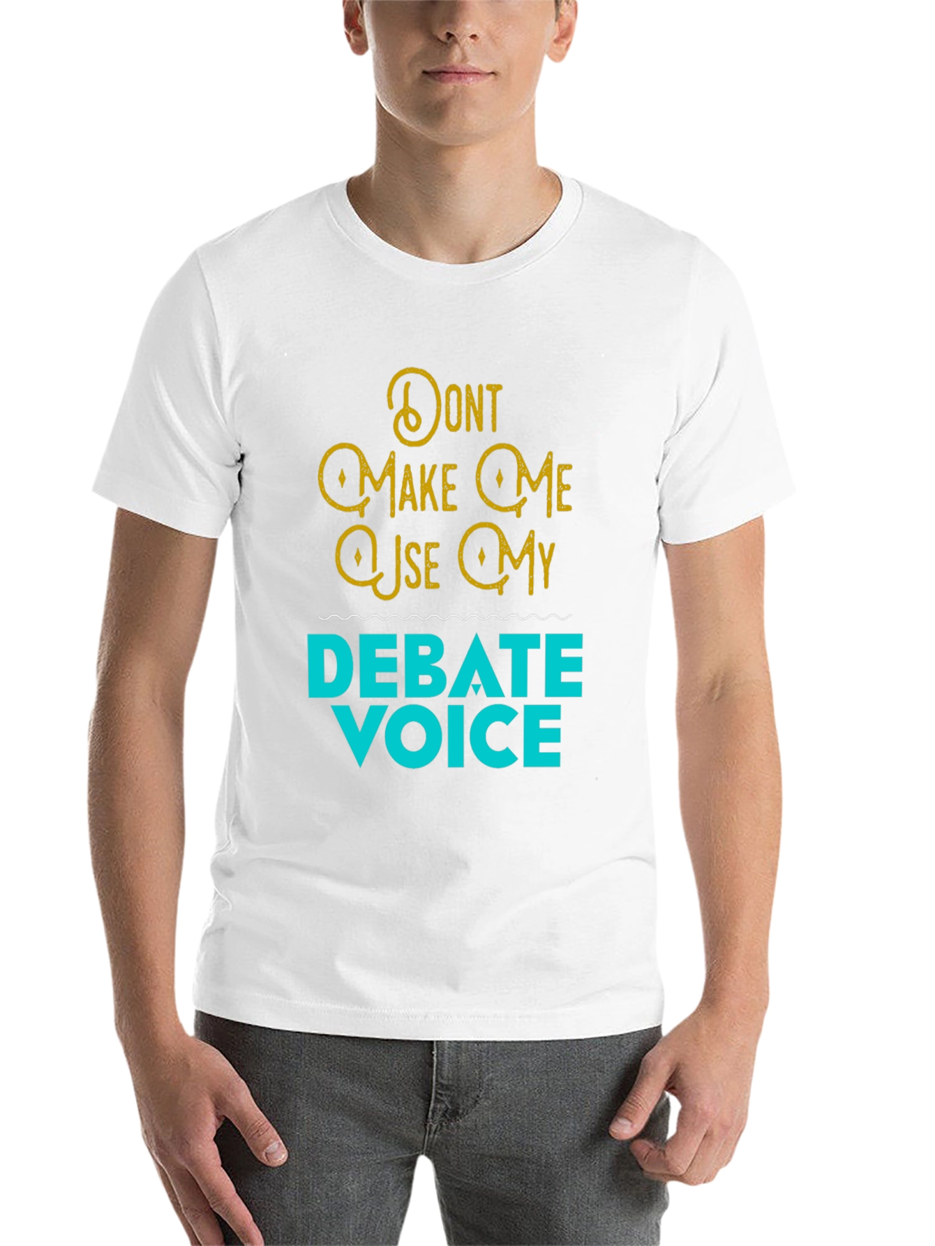 Black Debate Voice Tee - Funny Statement T-Shirt view 14
