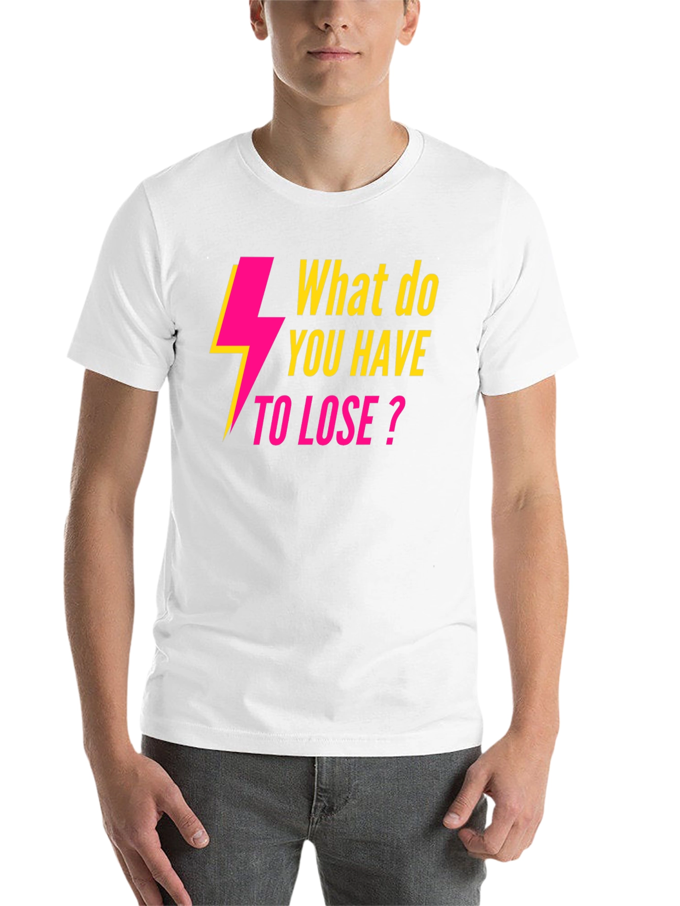 Black Electric Pink 'What to Lose?' Black T-Shirt view 14
