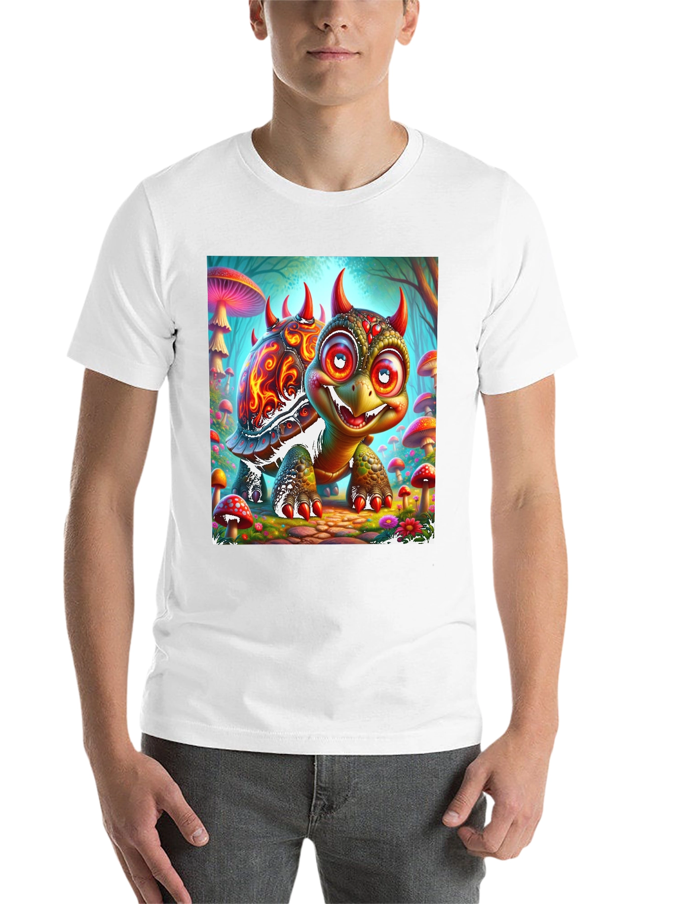 Black Turtle Devil Cartoon Graphic Tee view 14