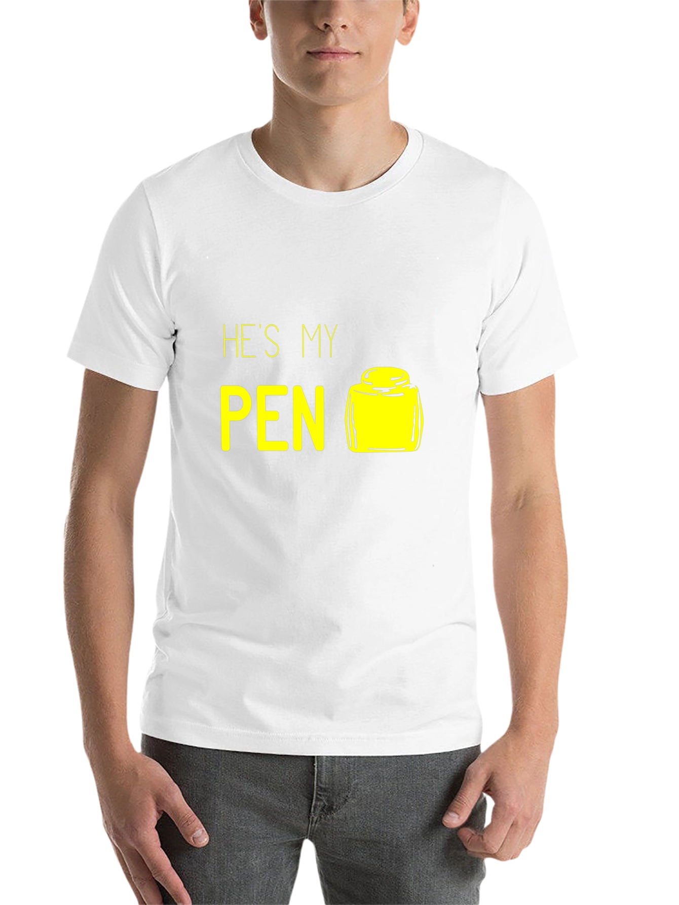 Black He's My Pen Funny Graphic T-Shirt view 14