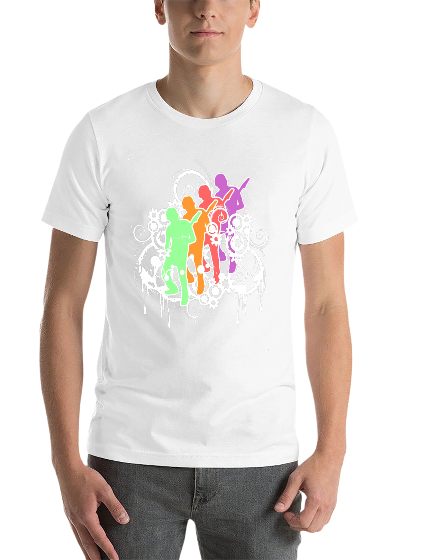 Black Colorful Music Band Graphic Black T-Shirt view 14