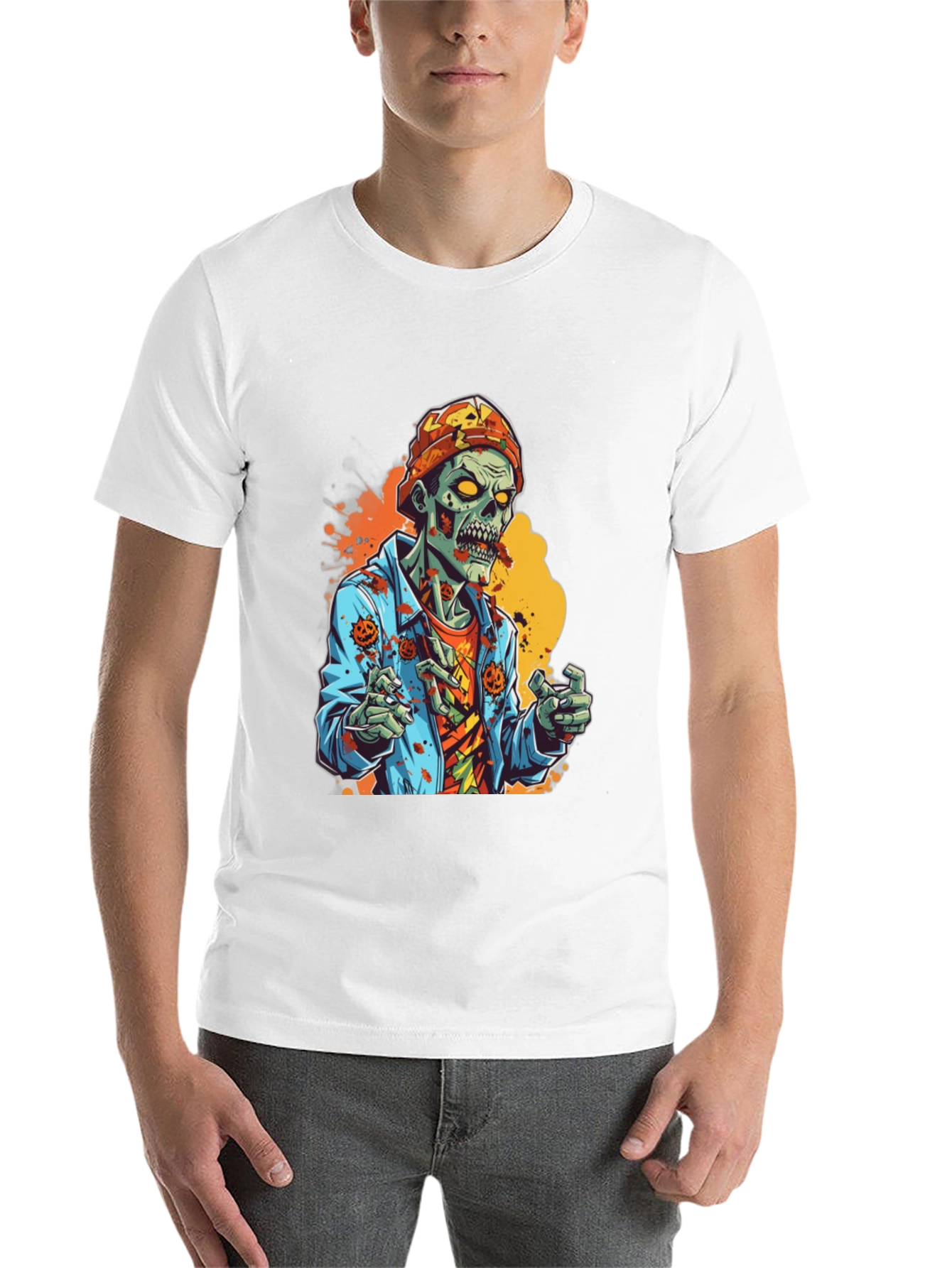Black Zombie Halloween Graphic Tee view 14