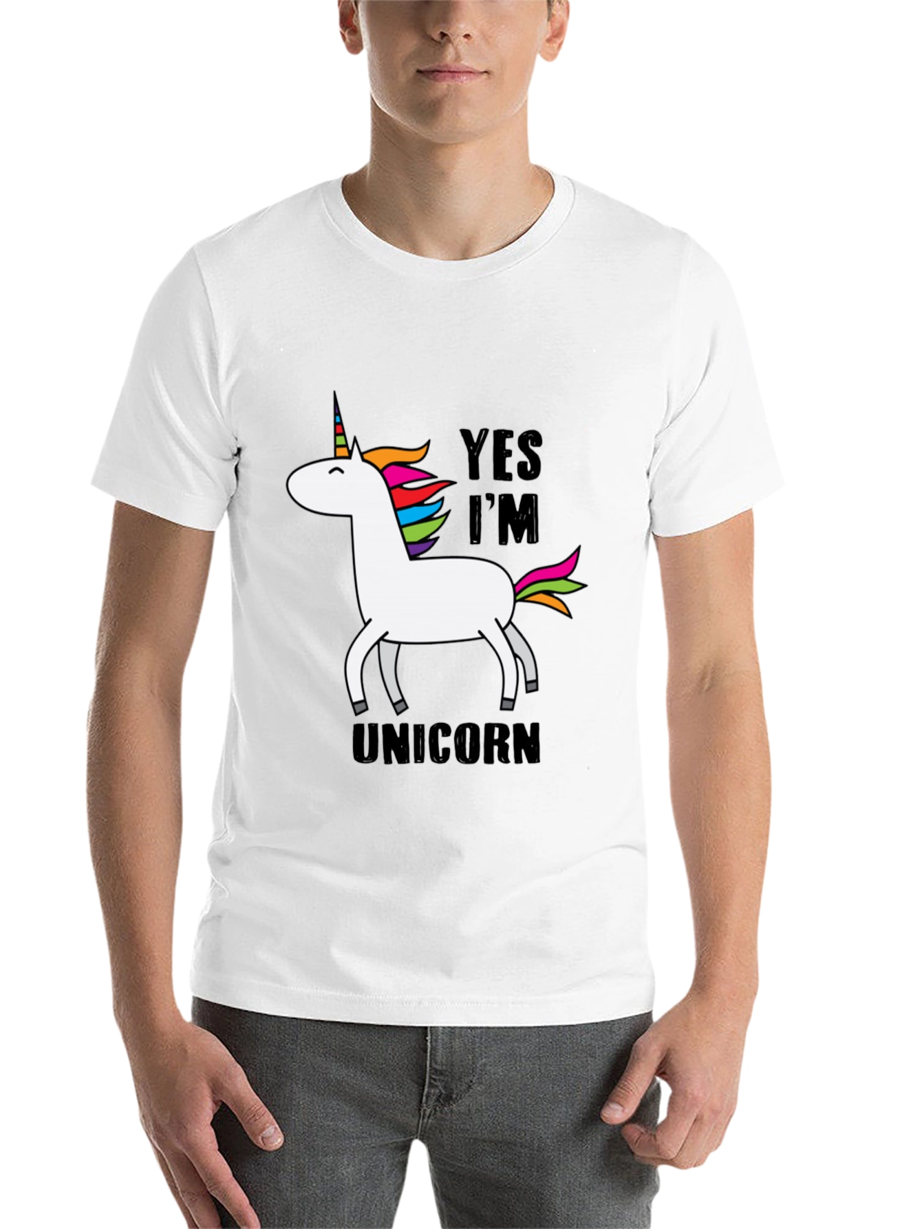 Black Yes I'm a Unicorn T-Shirt - Graphic Tee view 14