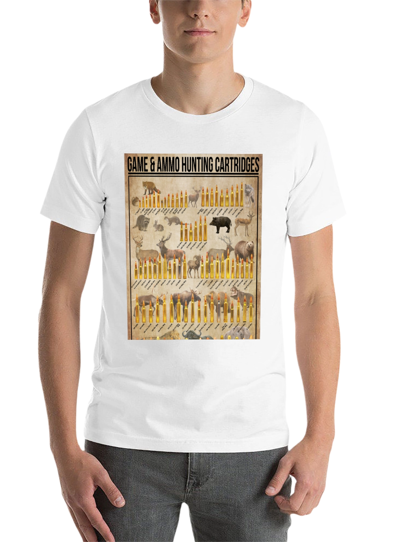 Black Hunting Cartridge T-Shirt - Game and Ammo Design view 14