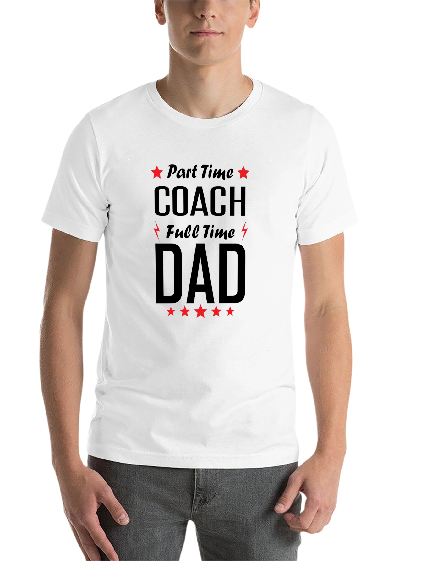Black Part-Time Coach Full-Time Dad Graphic Tee view 14