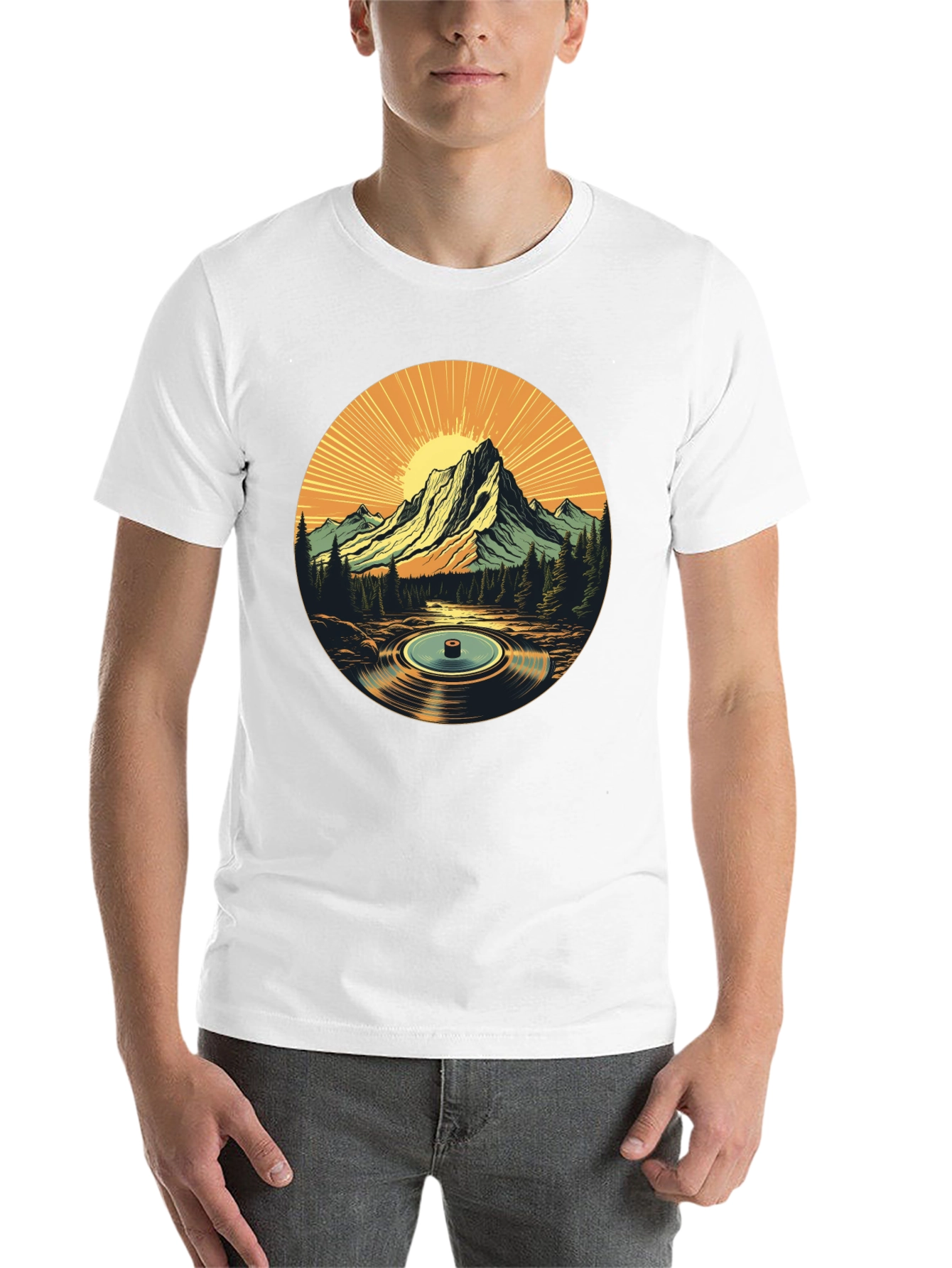 Black Mountain Vinyl Record Graphic T-Shirt view 14