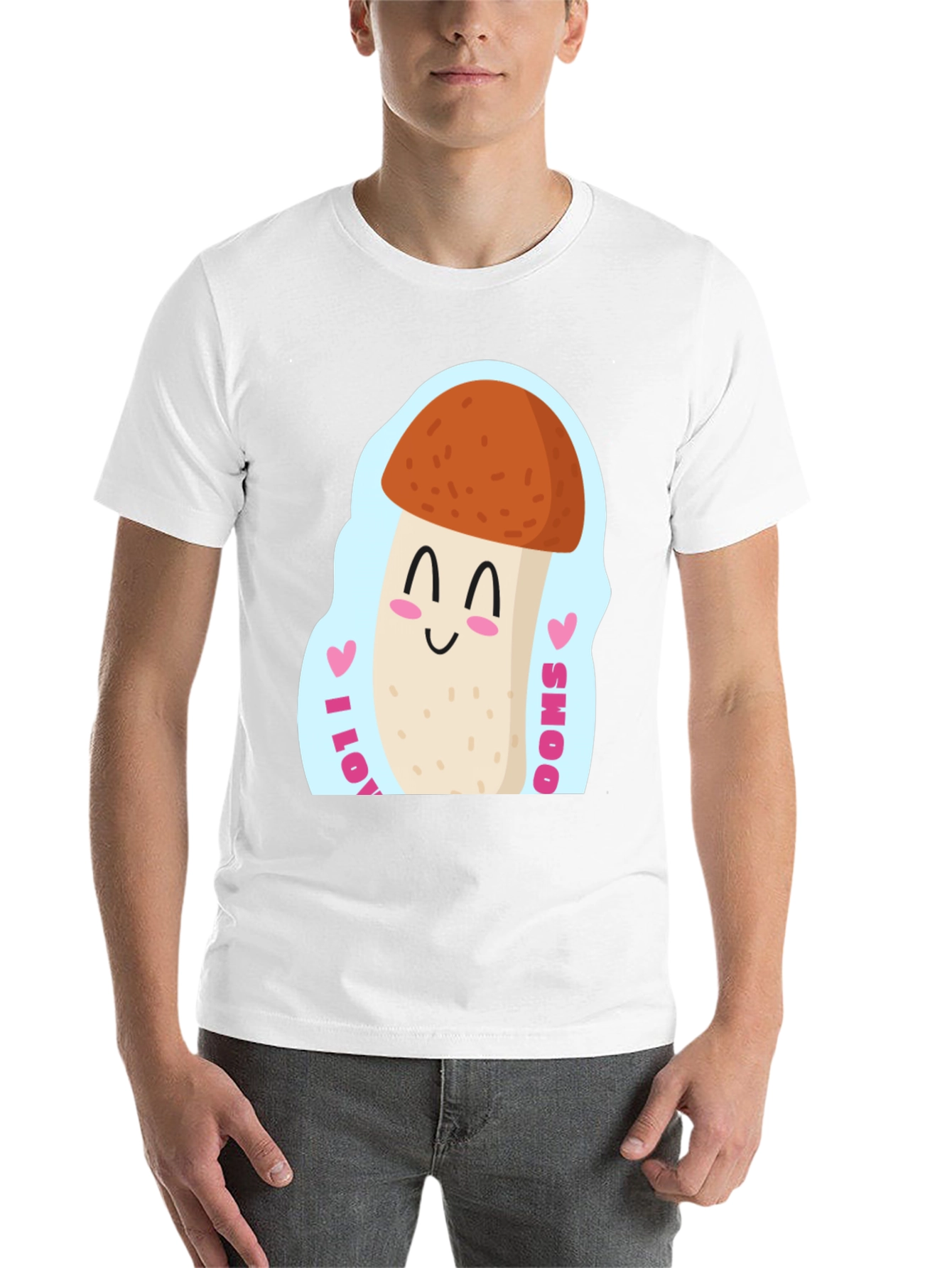 Black I Love Mushrooms T-Shirt - Cute Fungi Tee view 14