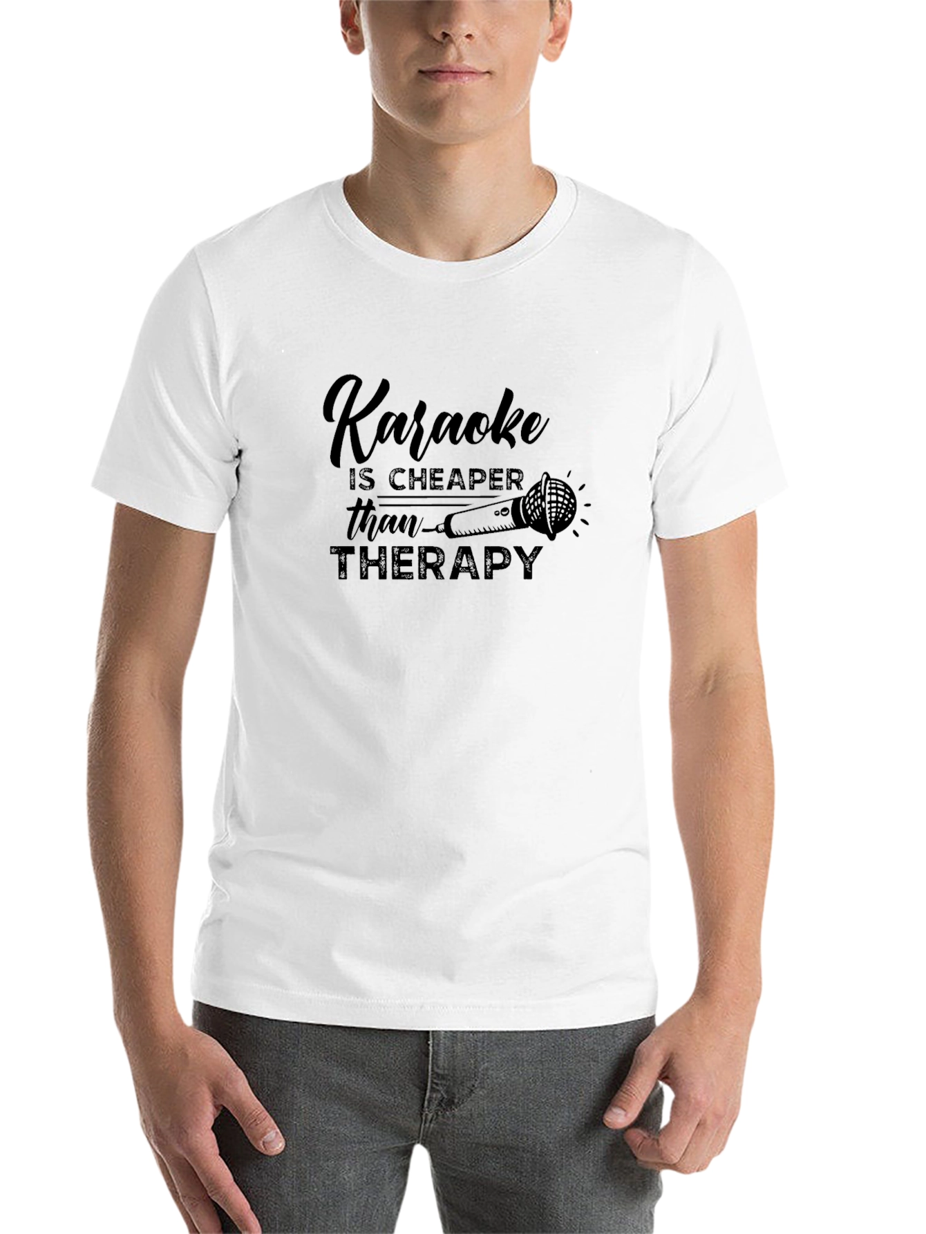 Karaoke is Cheaper Than Therapy T-Shirt - 14