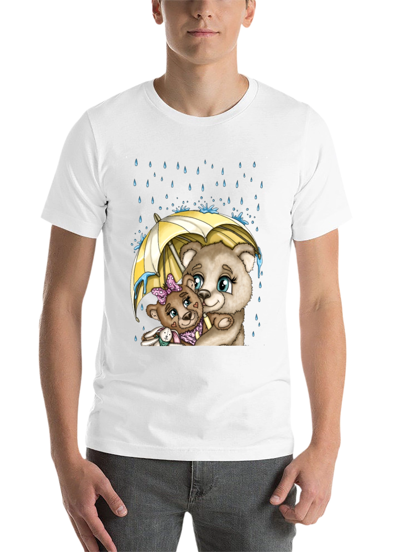 Black Bear Family Under Umbrella T-Shirt view 14