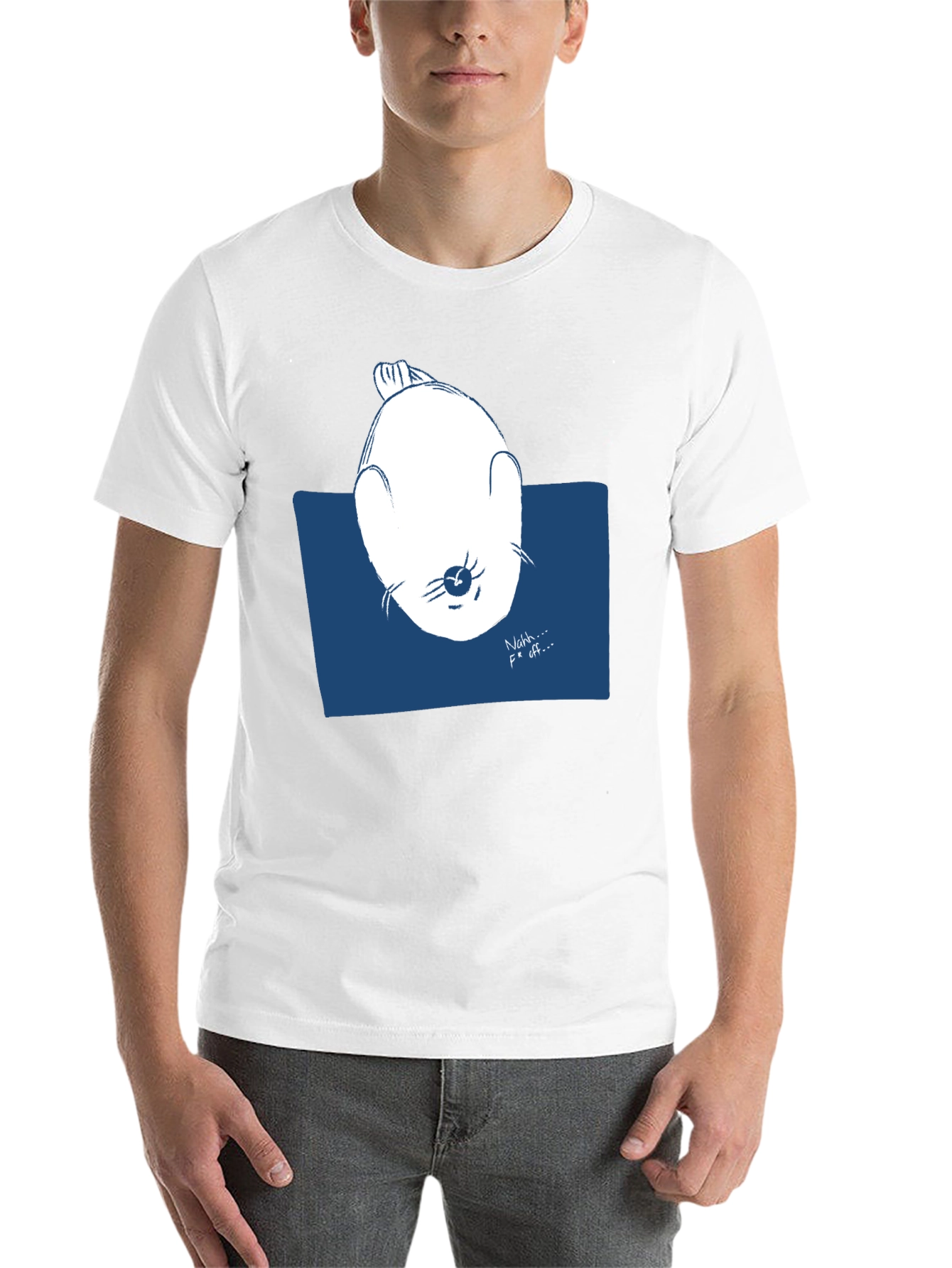 Black Funny Seal Graphic Tee - "Nahh... F Off..." Black T-Shirt view 14