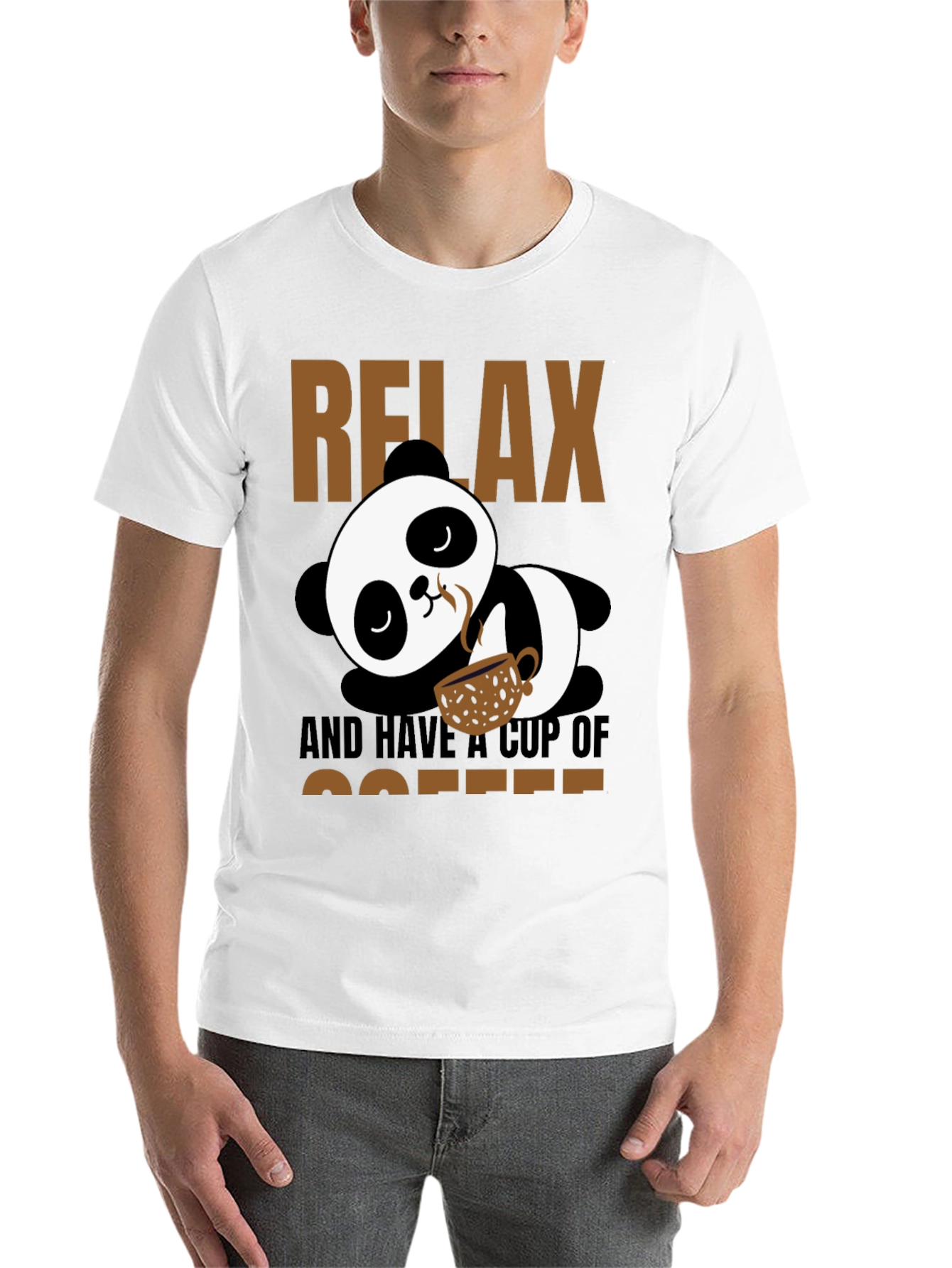 Black Relax Panda Coffee T-Shirt view 14