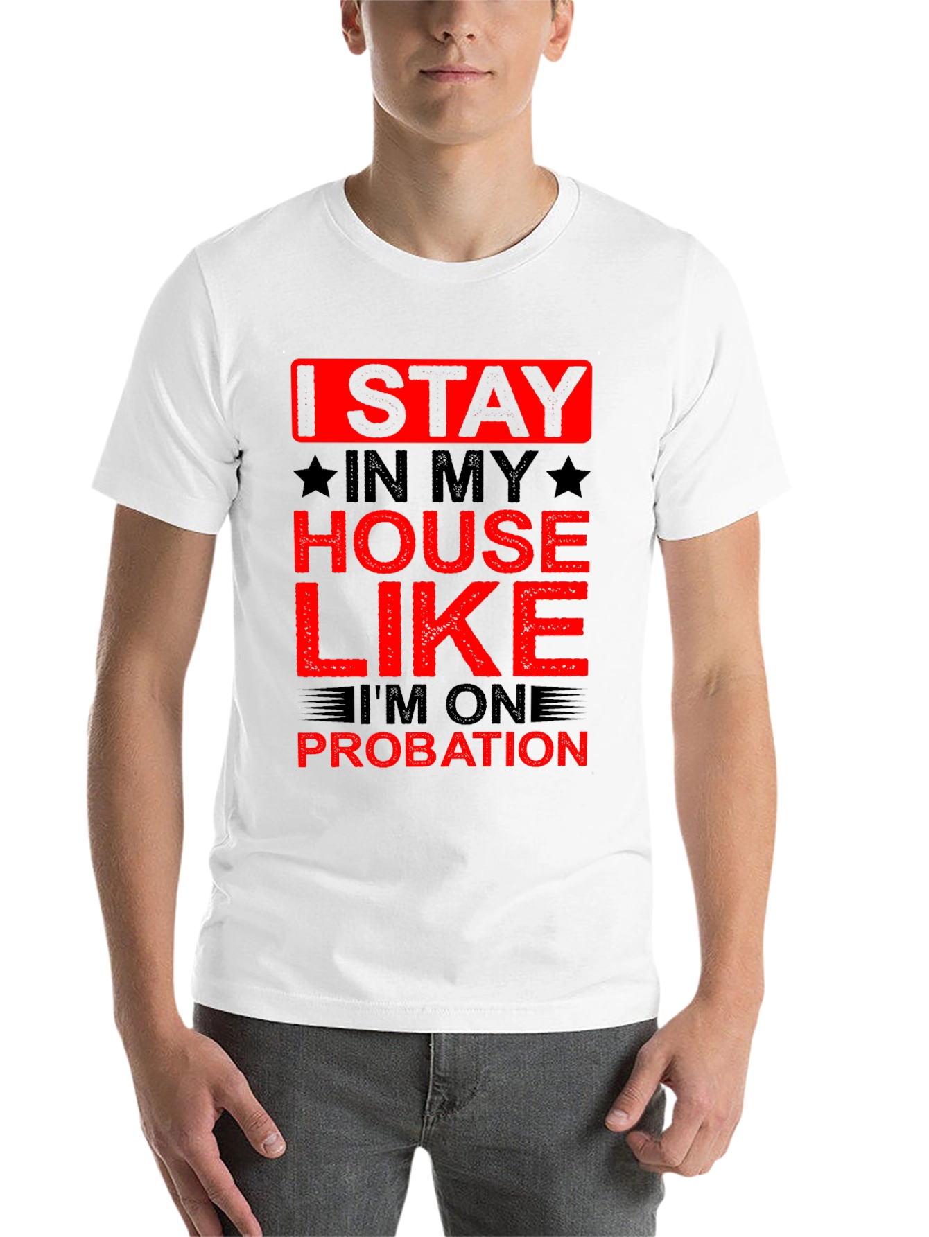 Black Stay Home Probation Graphic T-Shirt view 14