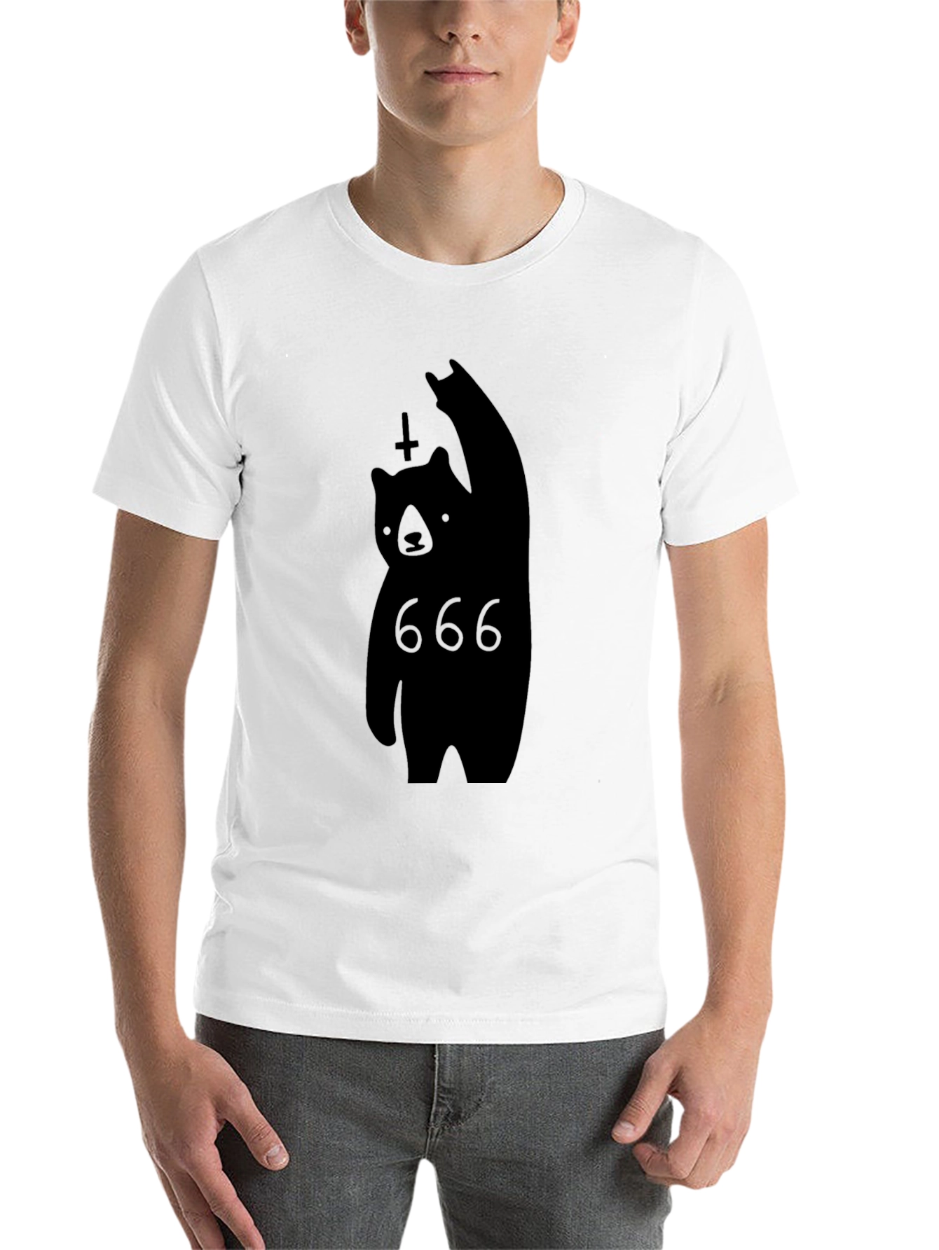 Black Black Bear 666 Graphic Tee - Rock & Roll Style view 14