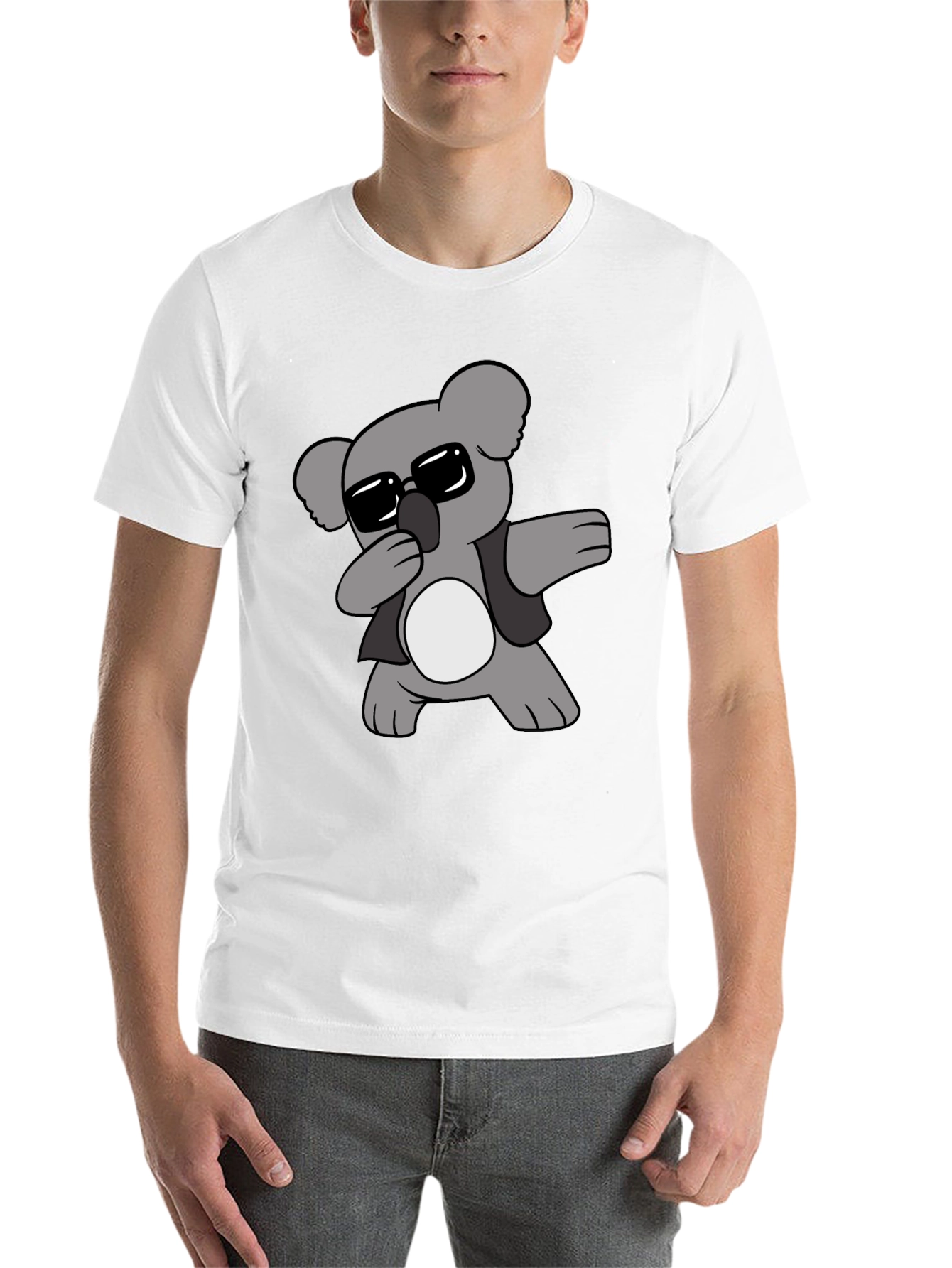 Black Cool Koala Dabbing Graphic T-Shirt view 14