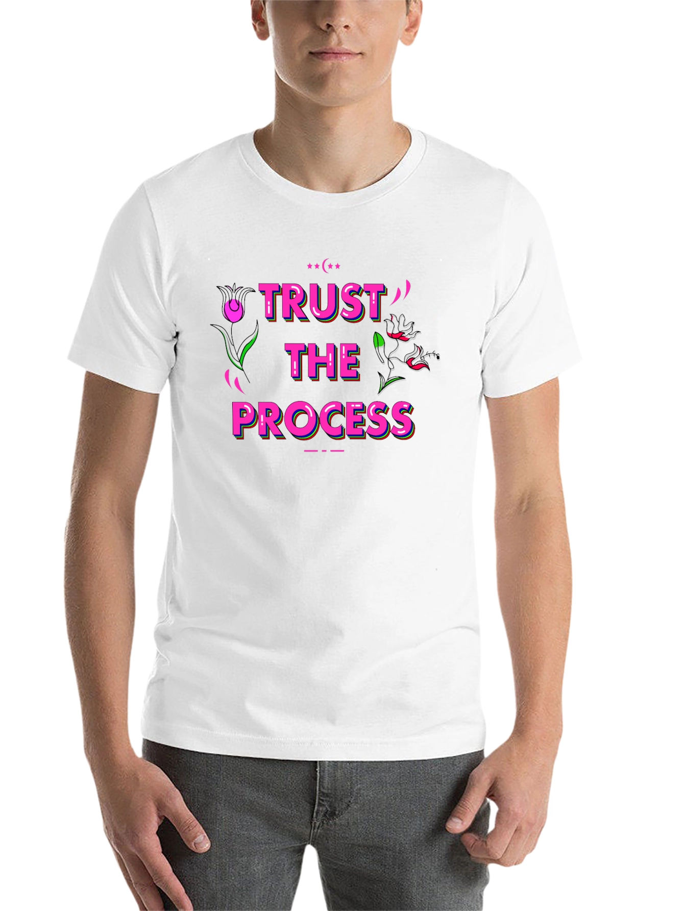 Black Trust The Process Black Graphic Tee view 14
