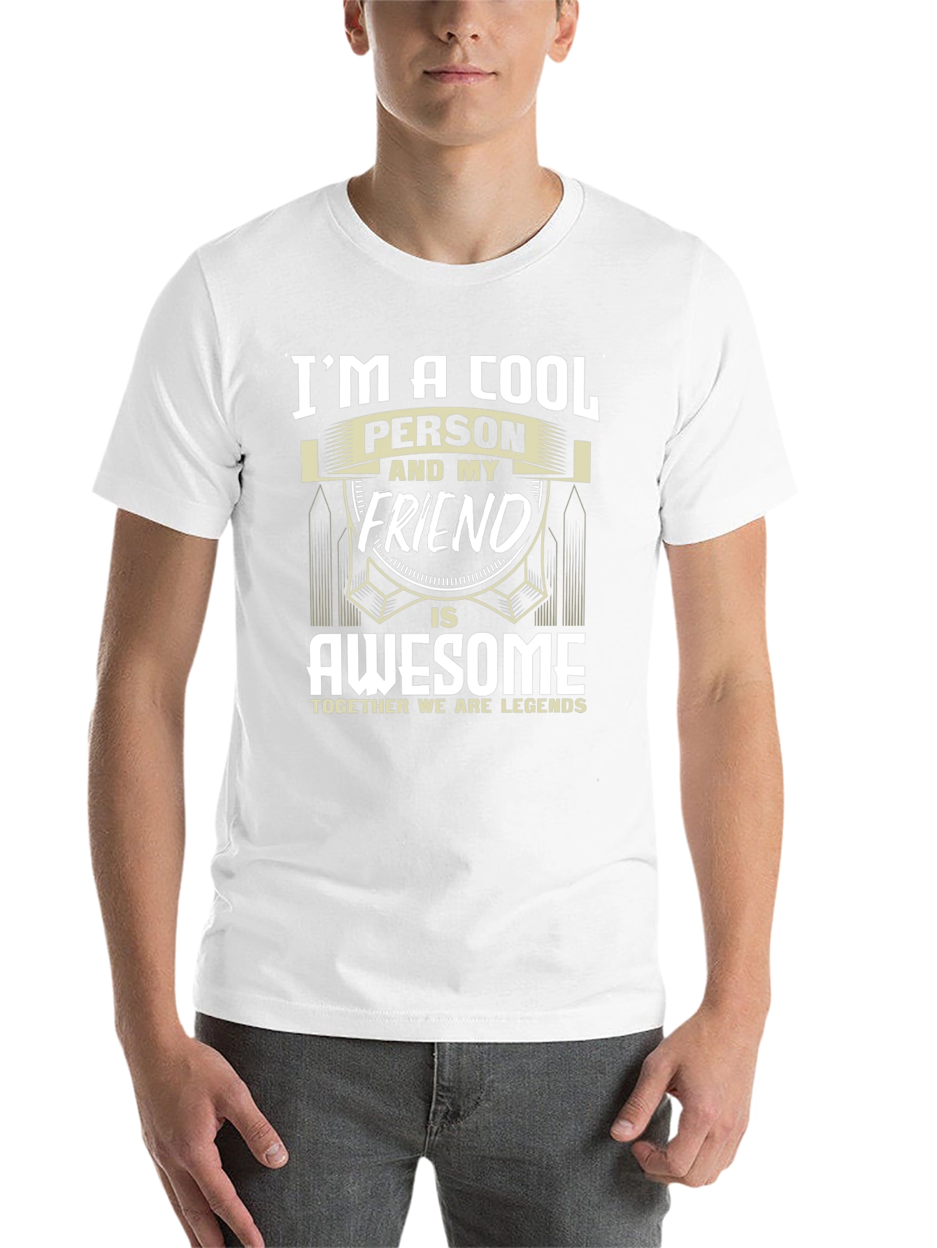 Black Cool Person & Awesome Friend T-Shirt view 14