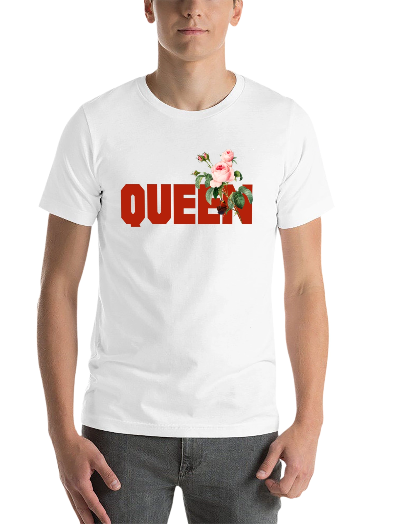 Black Queen Rose Graphic Tee - Black Cotton T-Shirt view 14