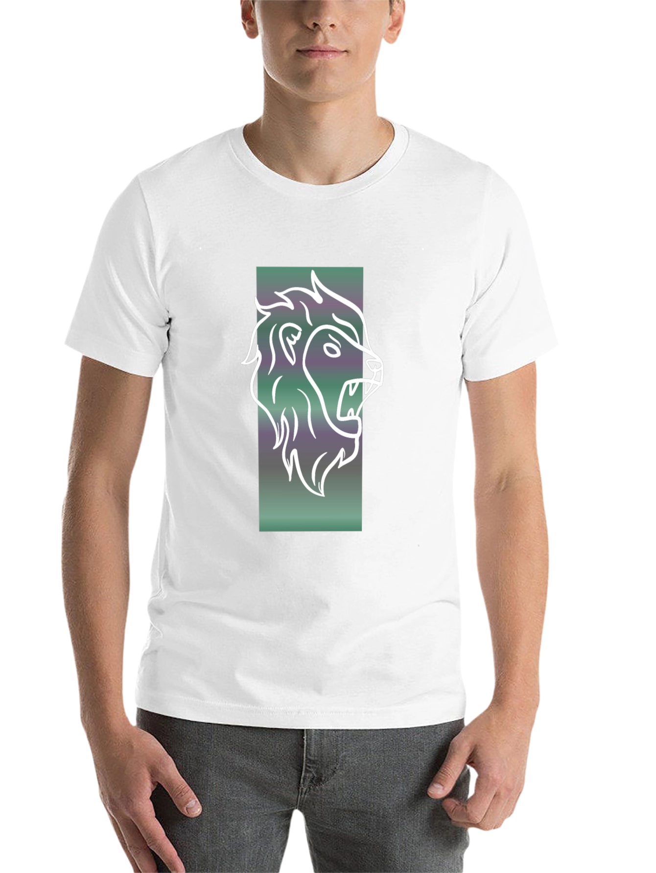 Black Lion Graphic Tee - Mens Black Cotton T-Shirt view 14