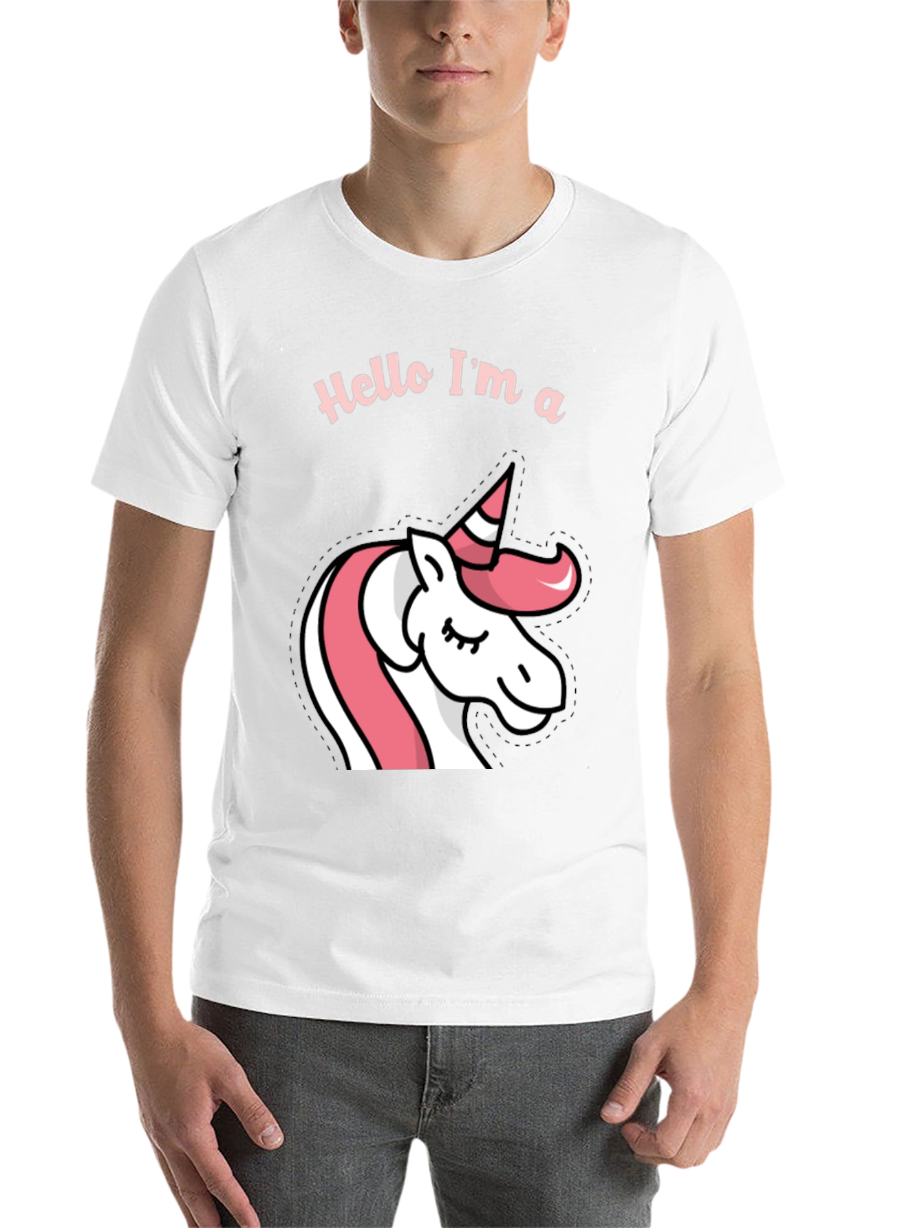Black Hello I'm a Unicorn Black T-Shirt view 14