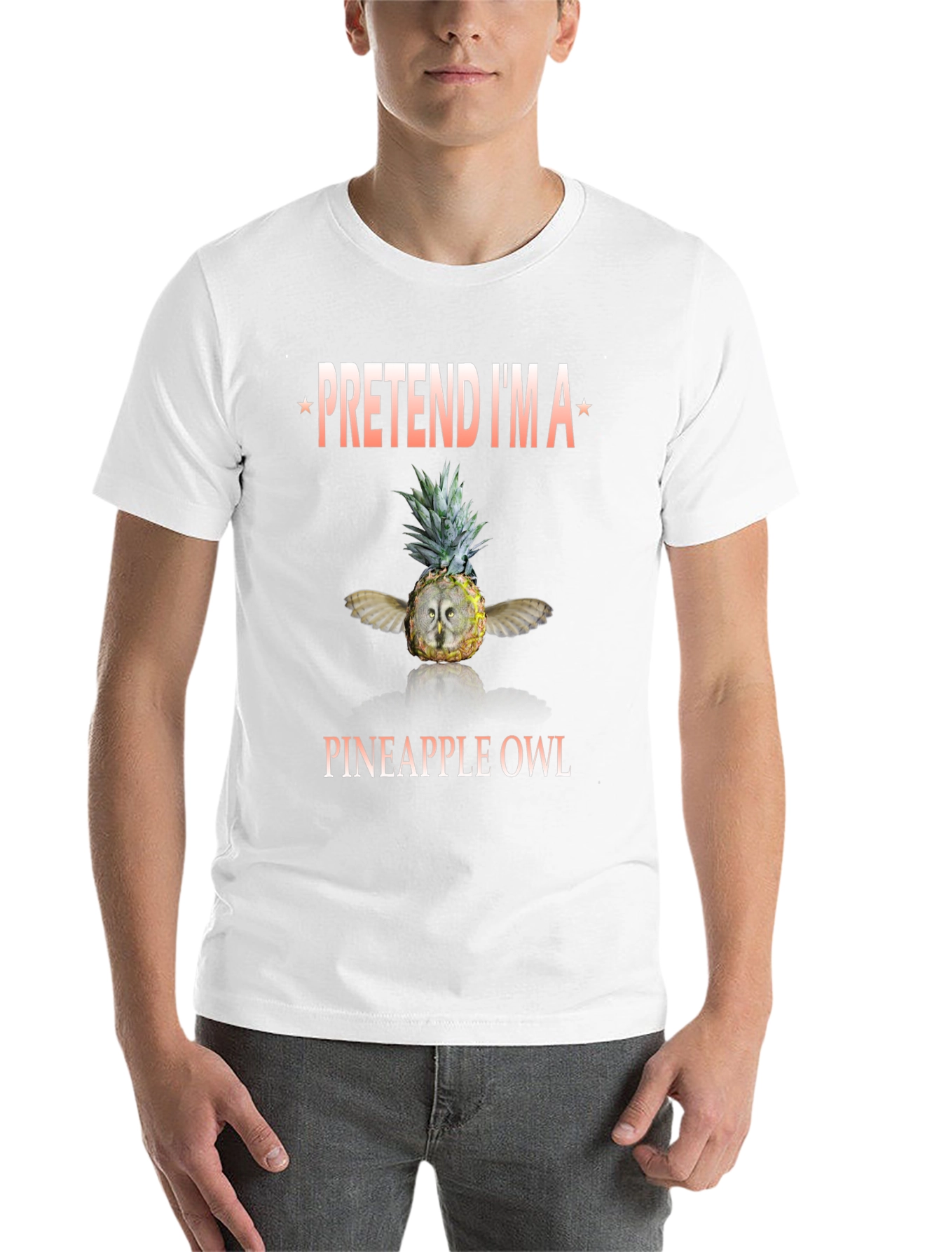 Black Pineapple Owl Graphic T-Shirt - Pretend I'm a Pineapple Owl view 14