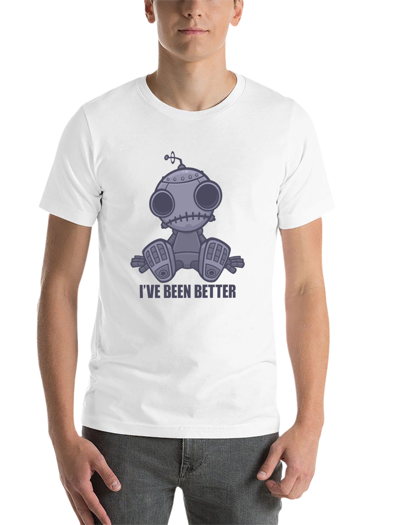 Black I've Been Better Robot T-Shirt - Unisex Graphic Tee view 14