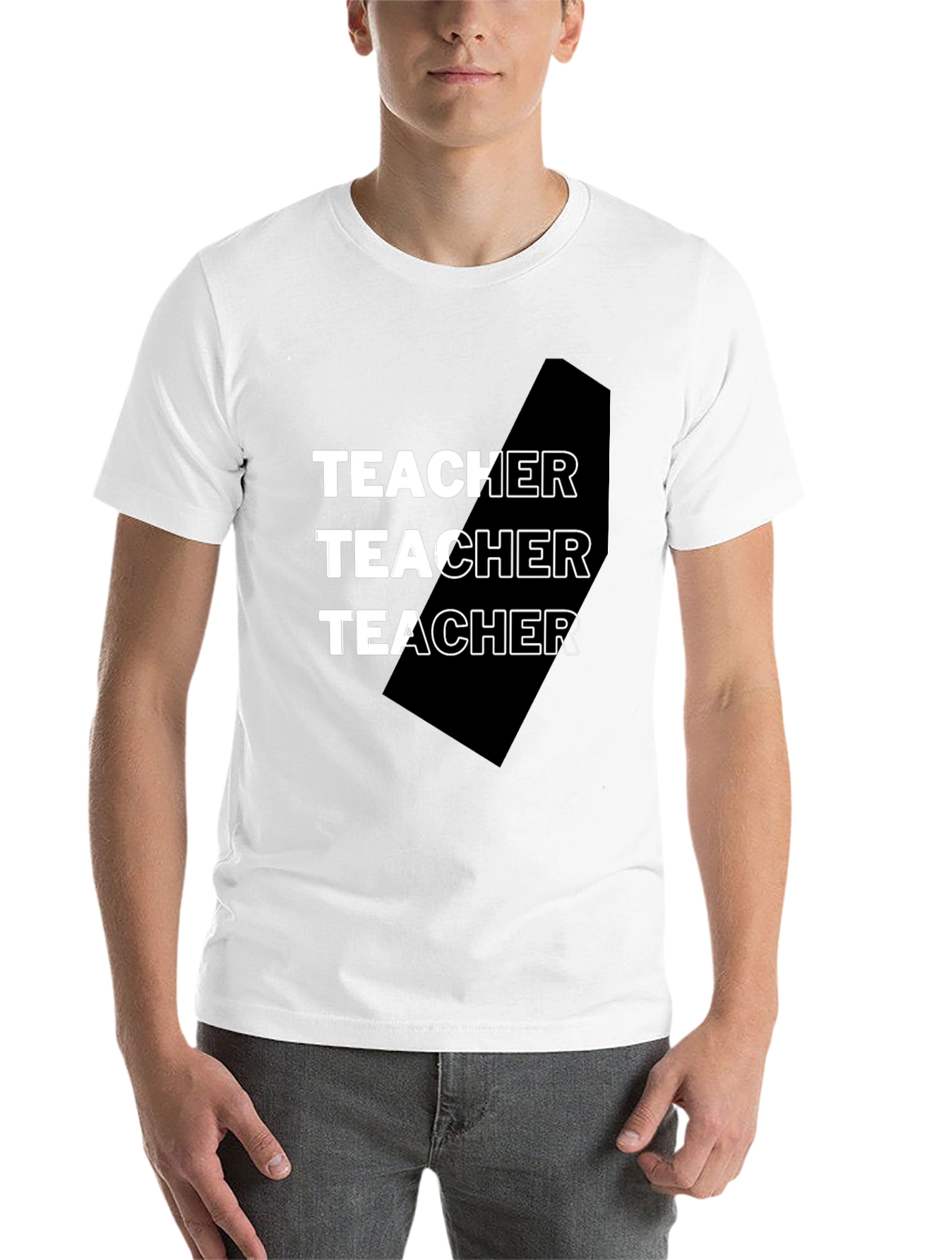 Black Teacher Graphic Tee - Black Cotton Blend T-Shirt view 14