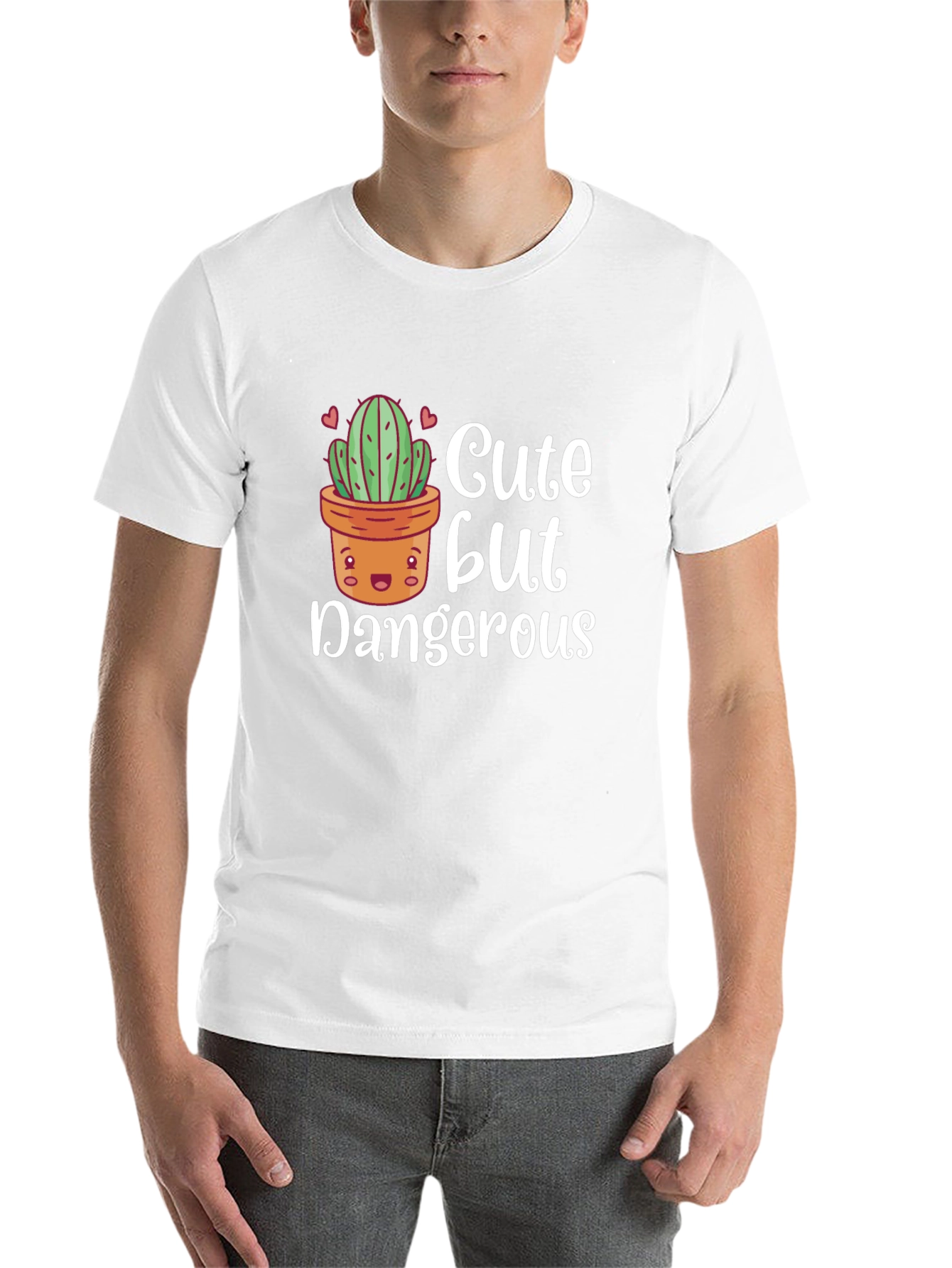 Black Cute But Dangerous Cactus Graphic T-Shirt view 14