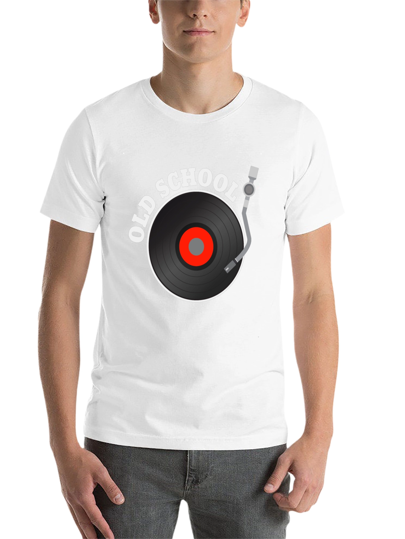 Black Old School Music Graphic Tee view 14