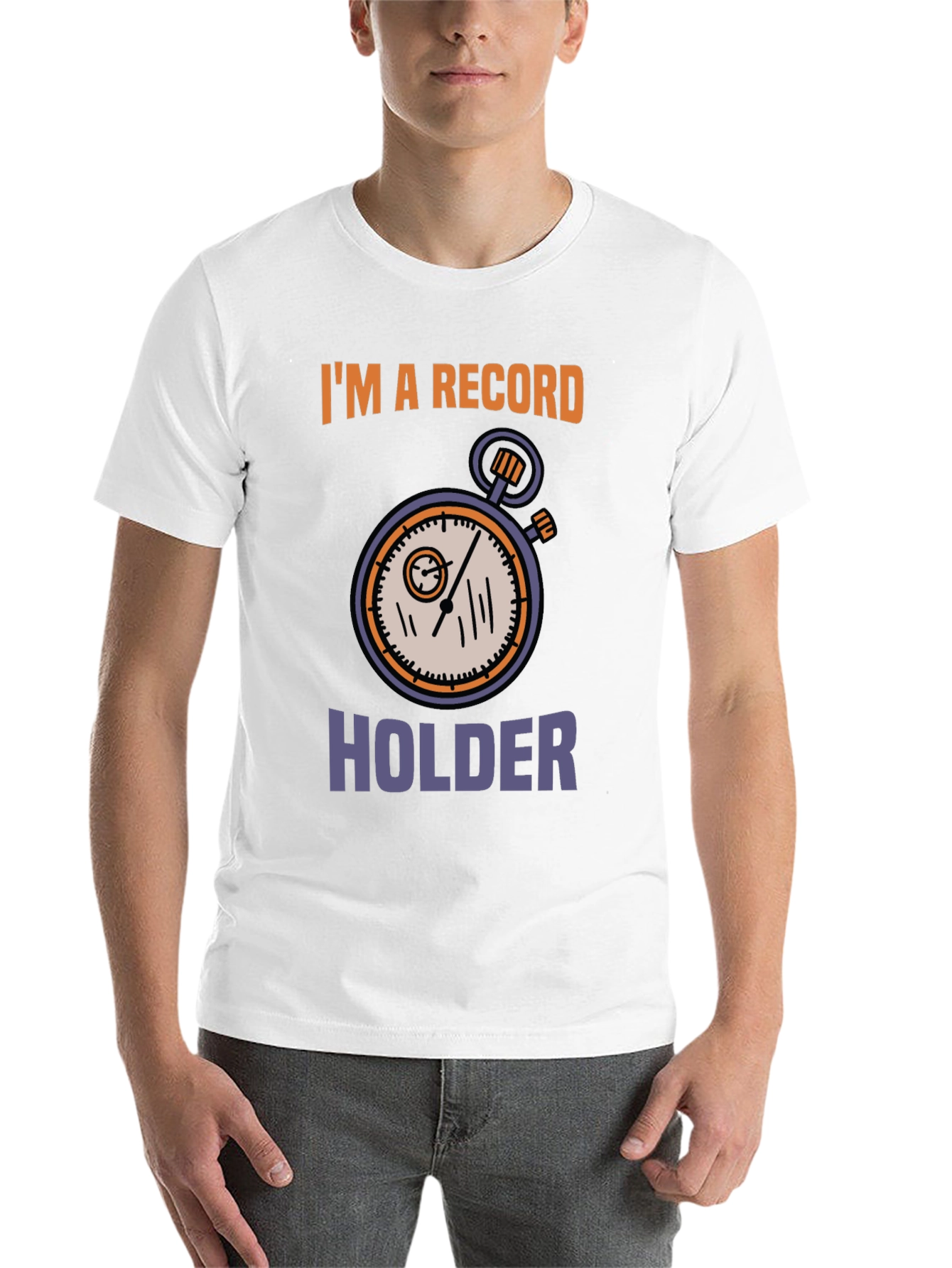 Black Record Holder Graphic Tee - Unique Design view 14