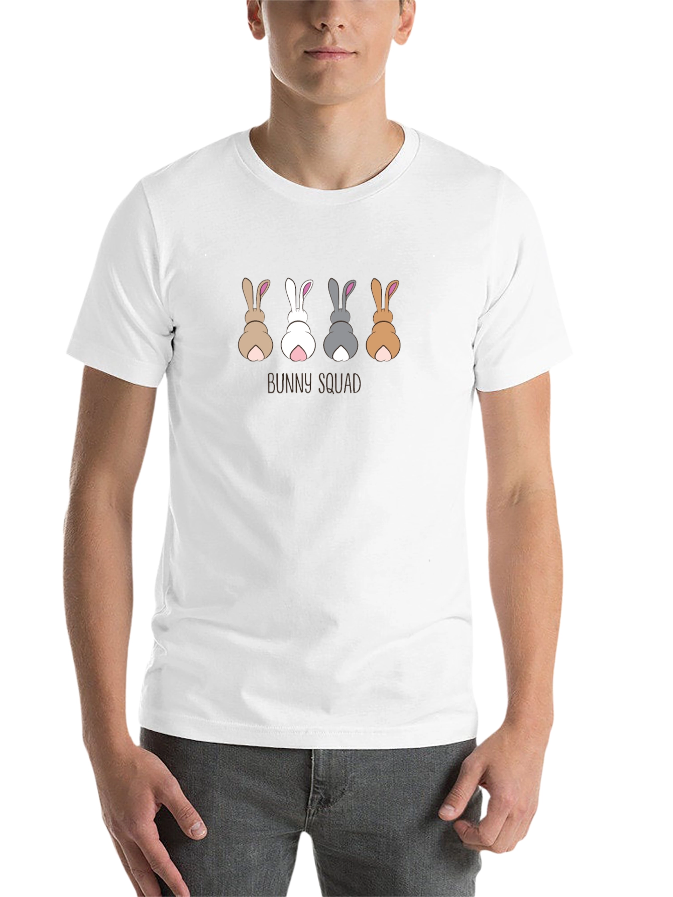 Camiseta Negra "Bunny Squad" Diseño Divertido