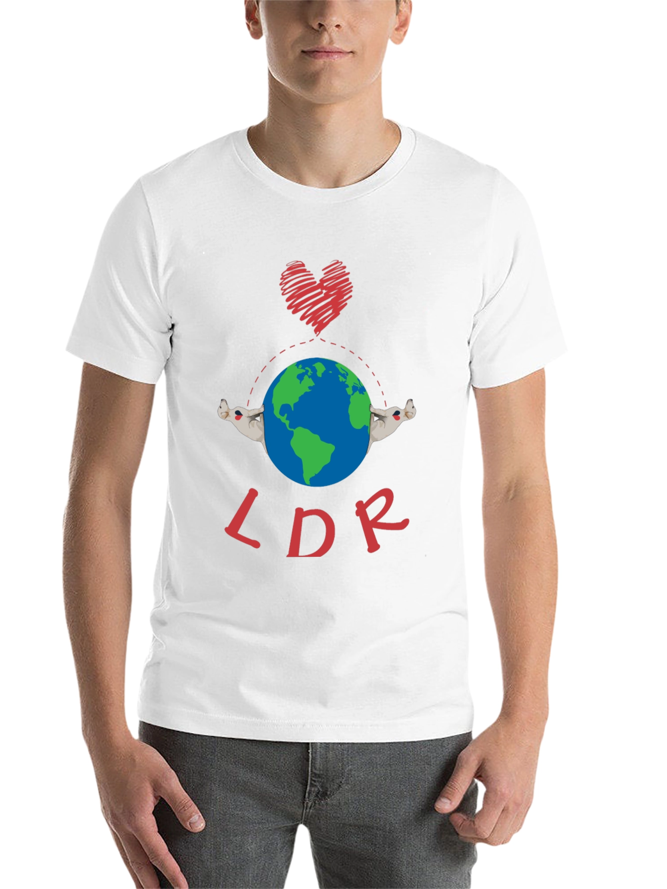 Black LDR Heart & Globe Graphic T-Shirt view 14