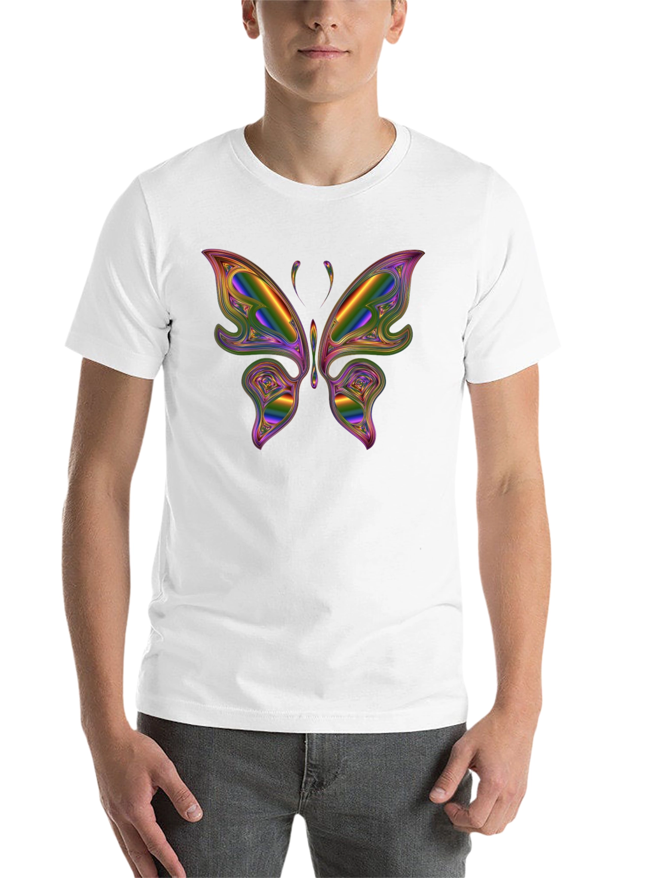 Black Rainbow Butterfly Graphic Tee view 14