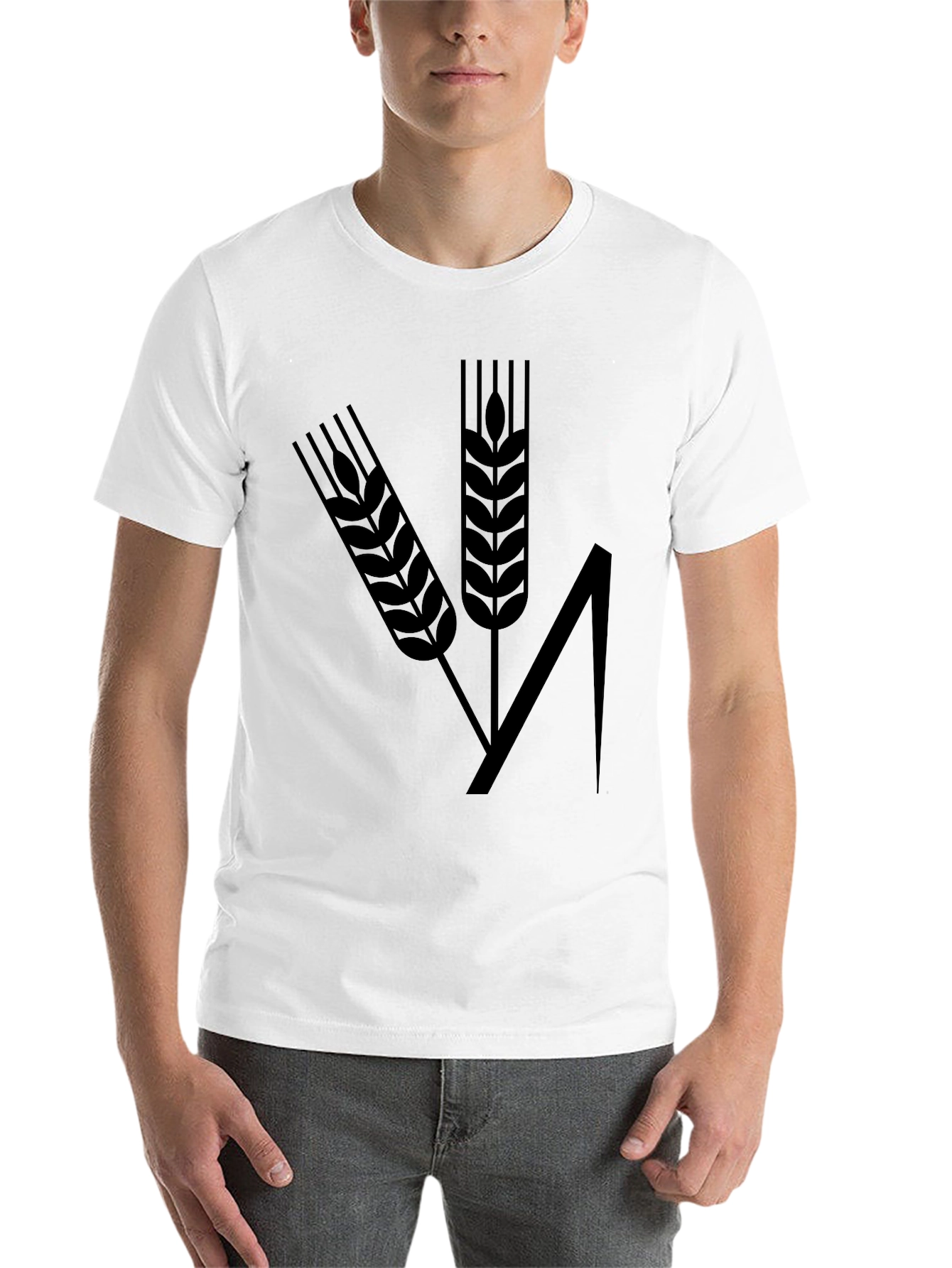 Black Wheat Design Black T-Shirt view 14