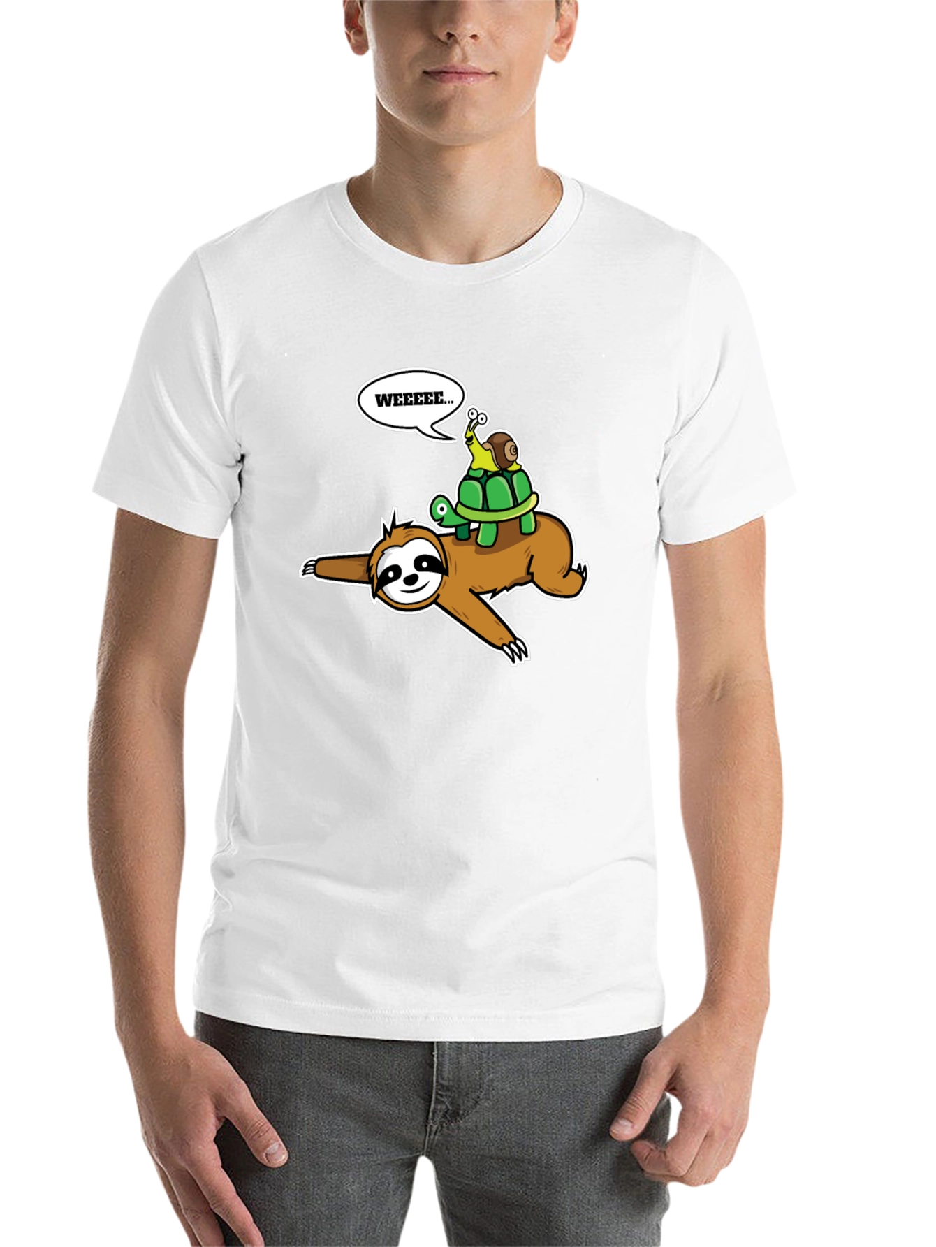 Black Sloth, Turtle & Snail Tee - 'WEEEEE...' Humor! view 14