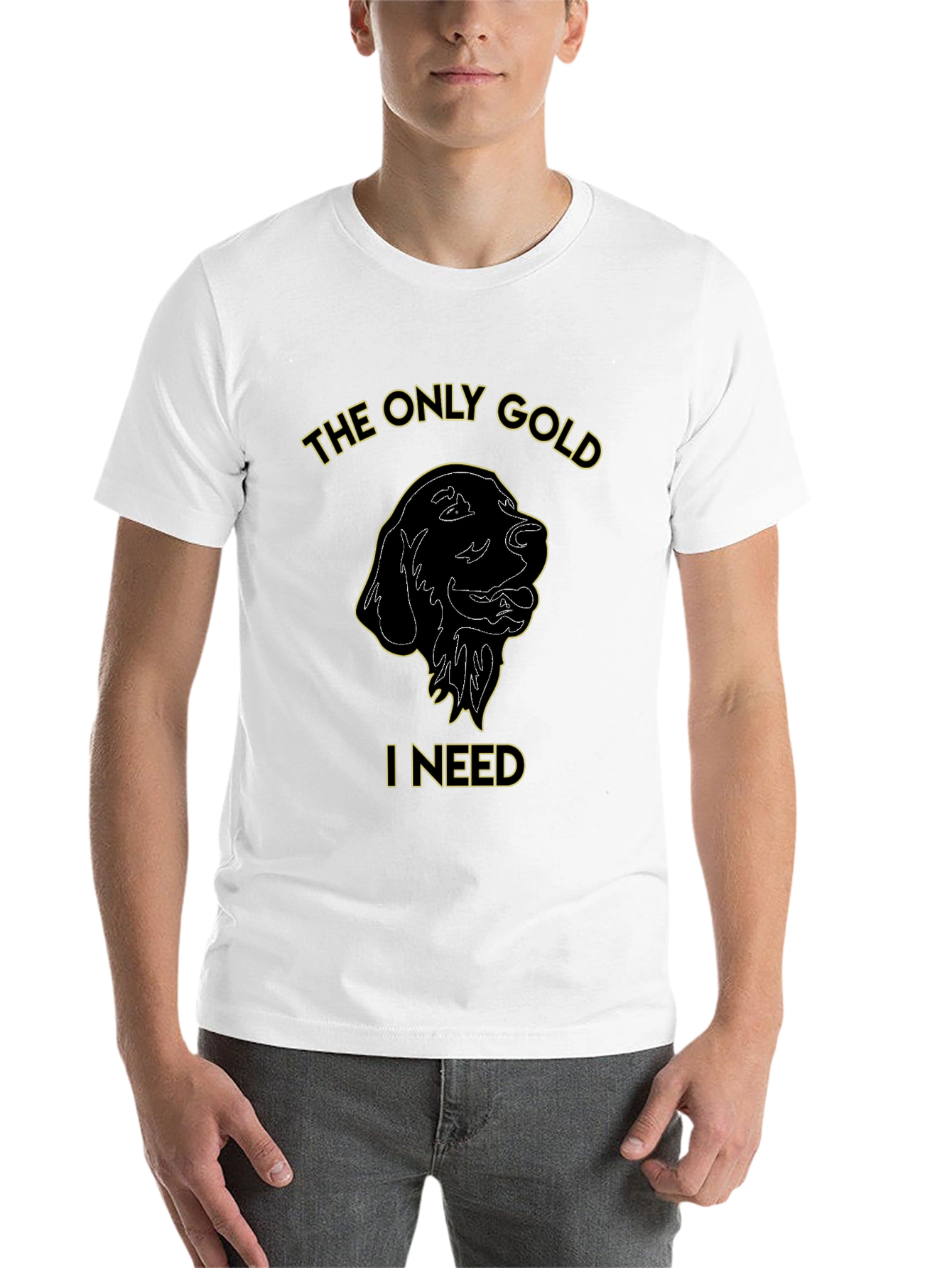 Black The Only Gold I Need Dog Graphic Tee - Black view 14