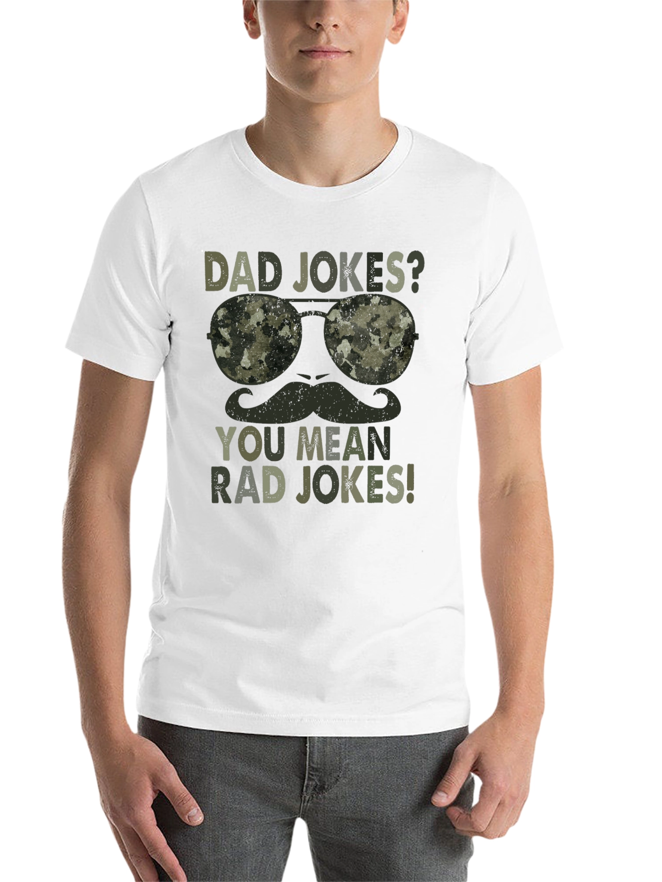 Black Dad Jokes? Rad Jokes! Camo Graphic T-Shirt view 14