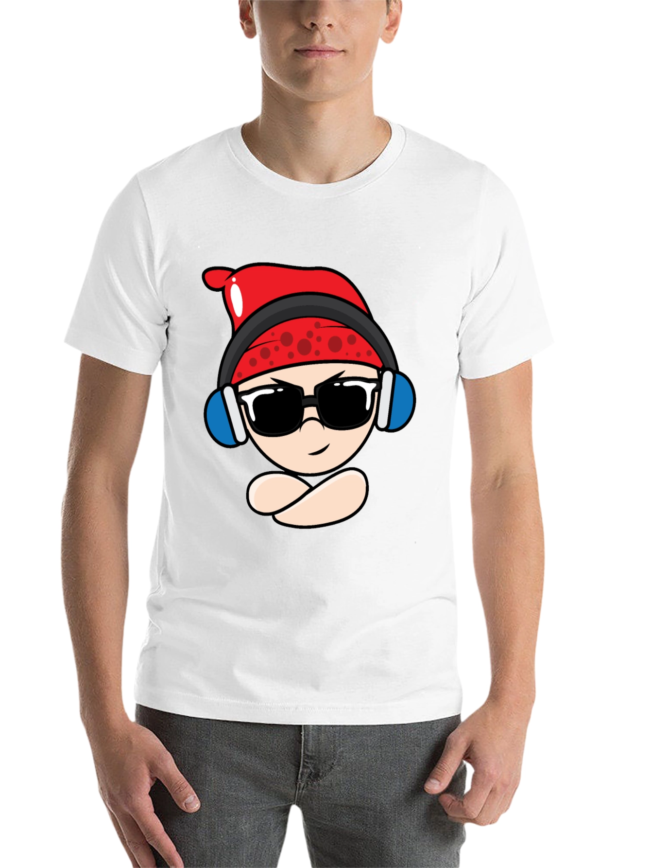 Black Cool Cartoon Character Black T-Shirt view 14